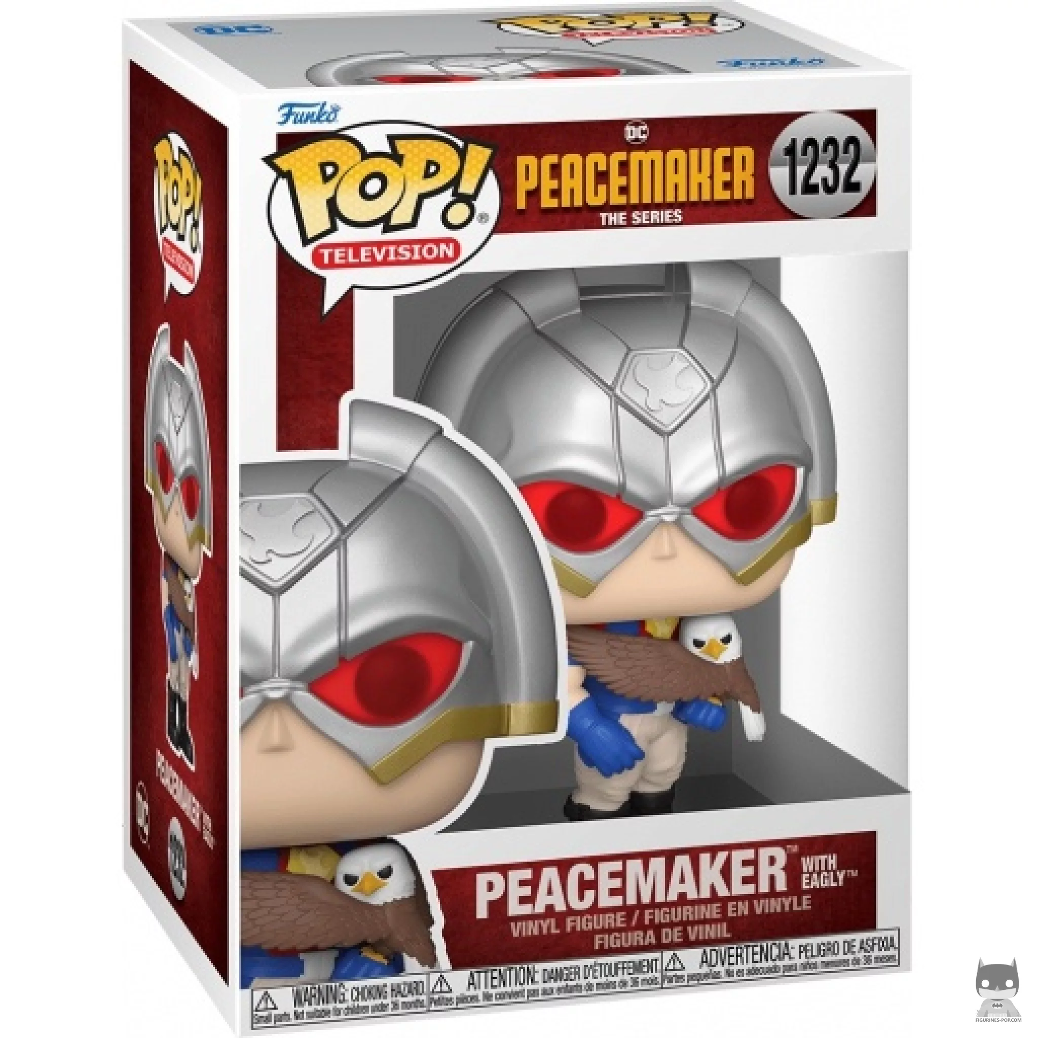 Figura Funko Pop! Peacemaker con Eagly en su caja
