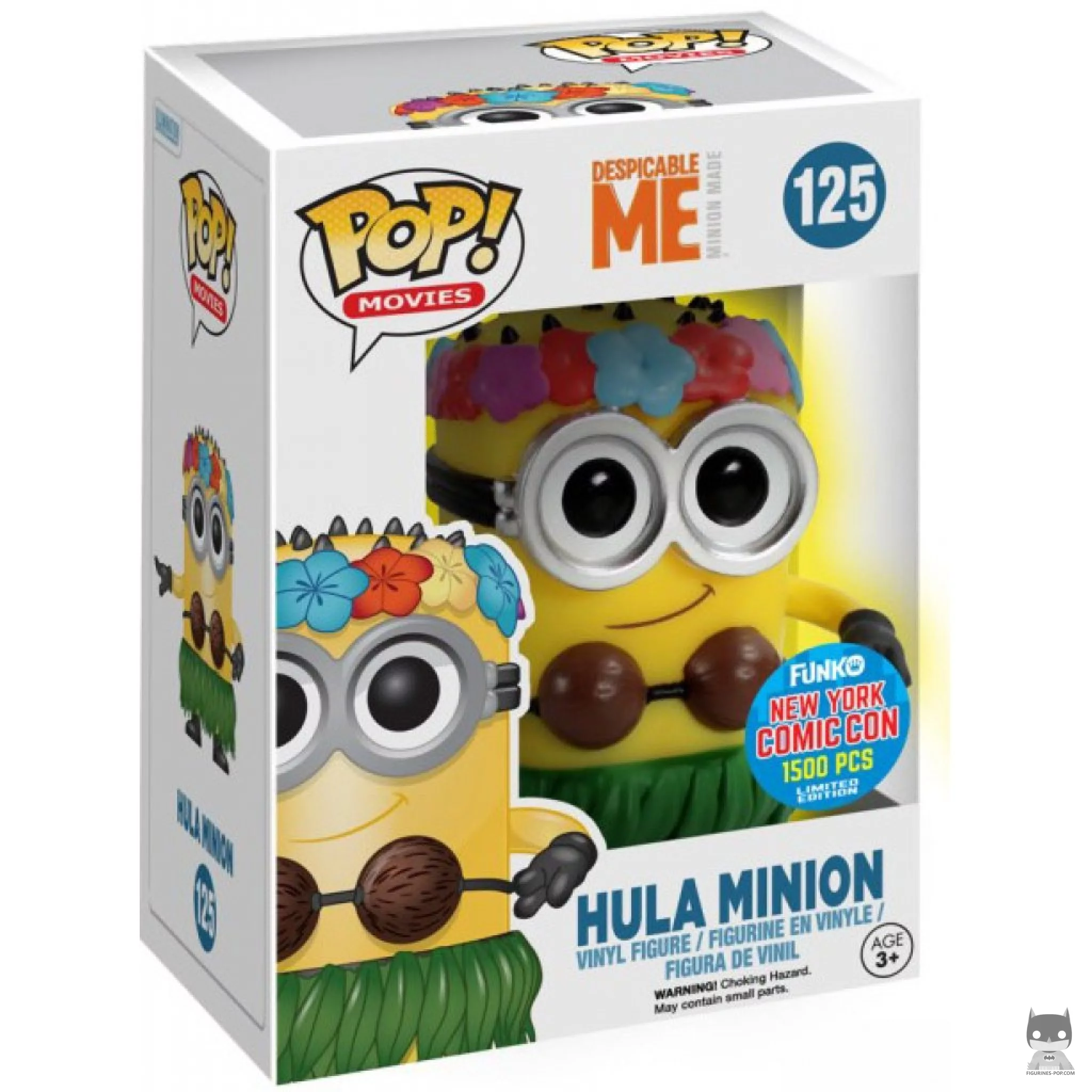 Figura Funko Pop! Minion hawaiano (Brilla en la oscuridad) en su caja