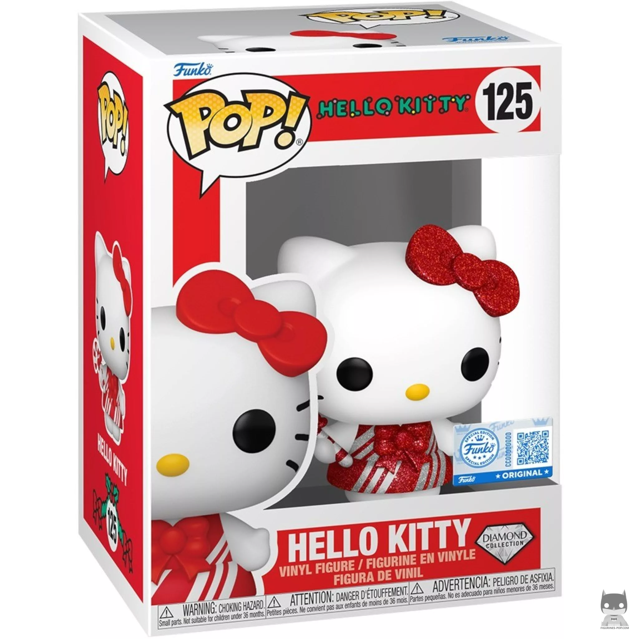 Figura Funko Pop! Hello Kitty (Navidad) (Purpurina de diamante) en su caja