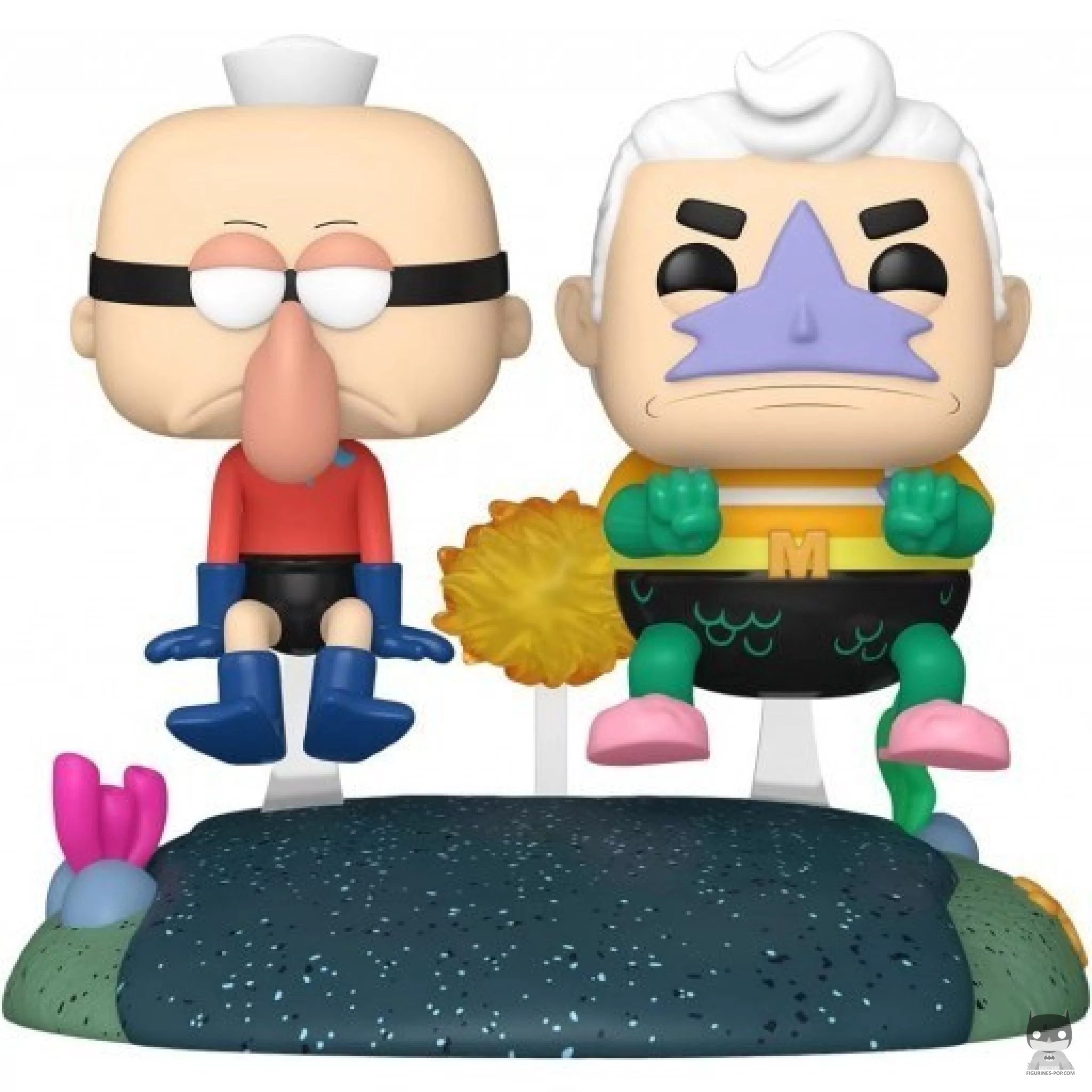 Figura Funko Pop! Sirenoman & Chico Percebe con el Barcomóvil invisible (Bob Esponja)