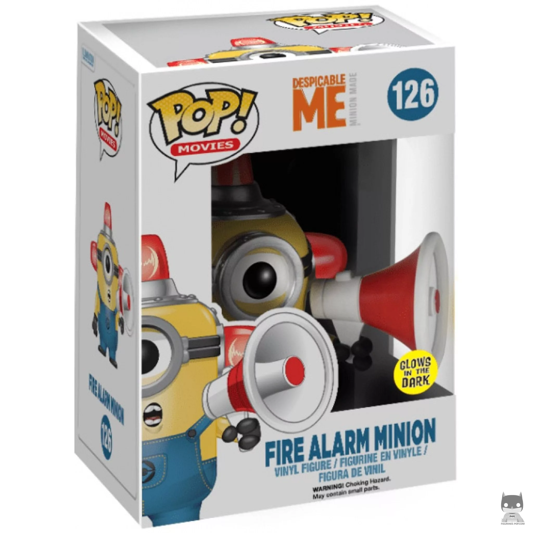 Figura Funko Pop! Minion alarma de incendios (Brilla en la oscuridad) en su caja