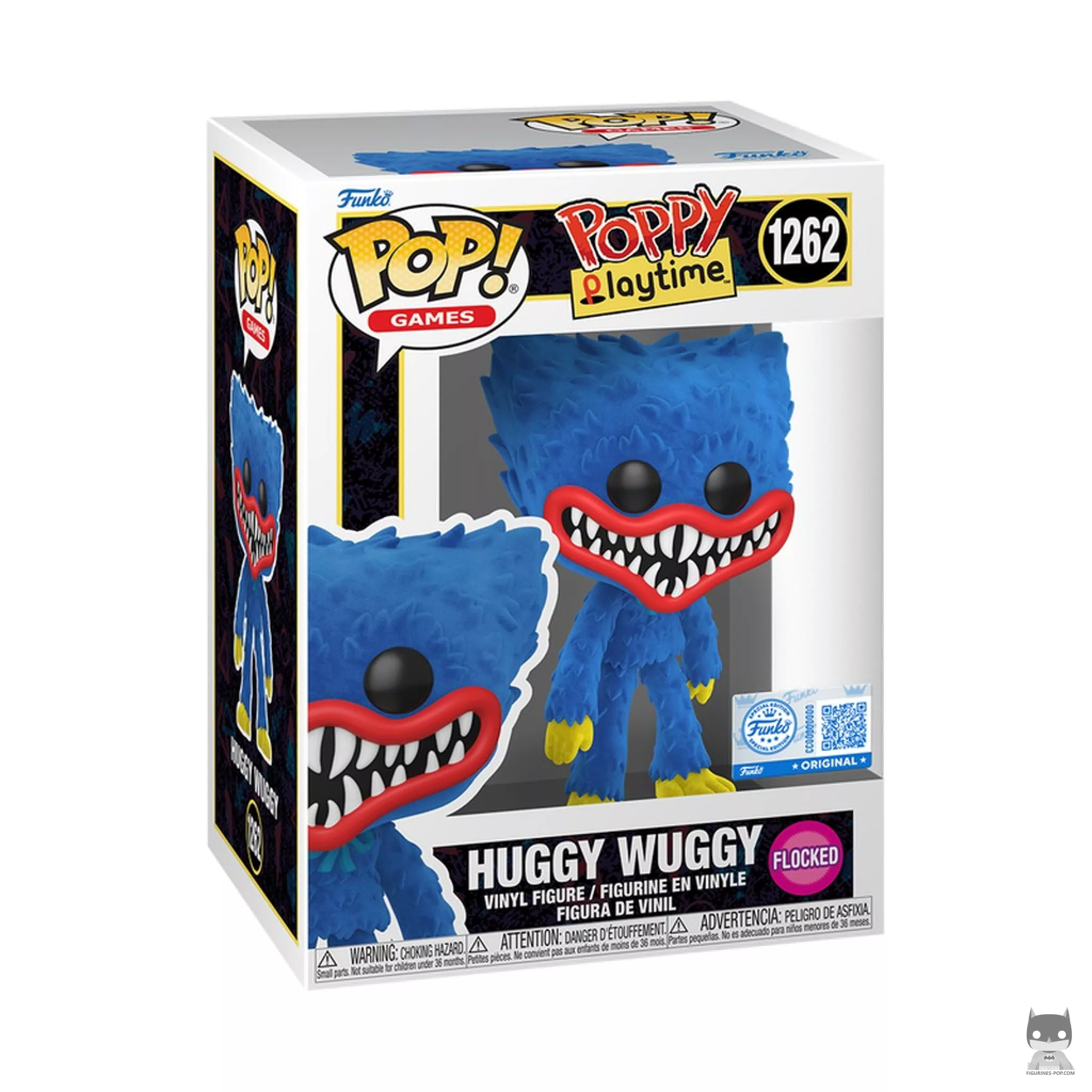 Figura Funko Pop! Huggy Wuggy (Flocado) en su caja