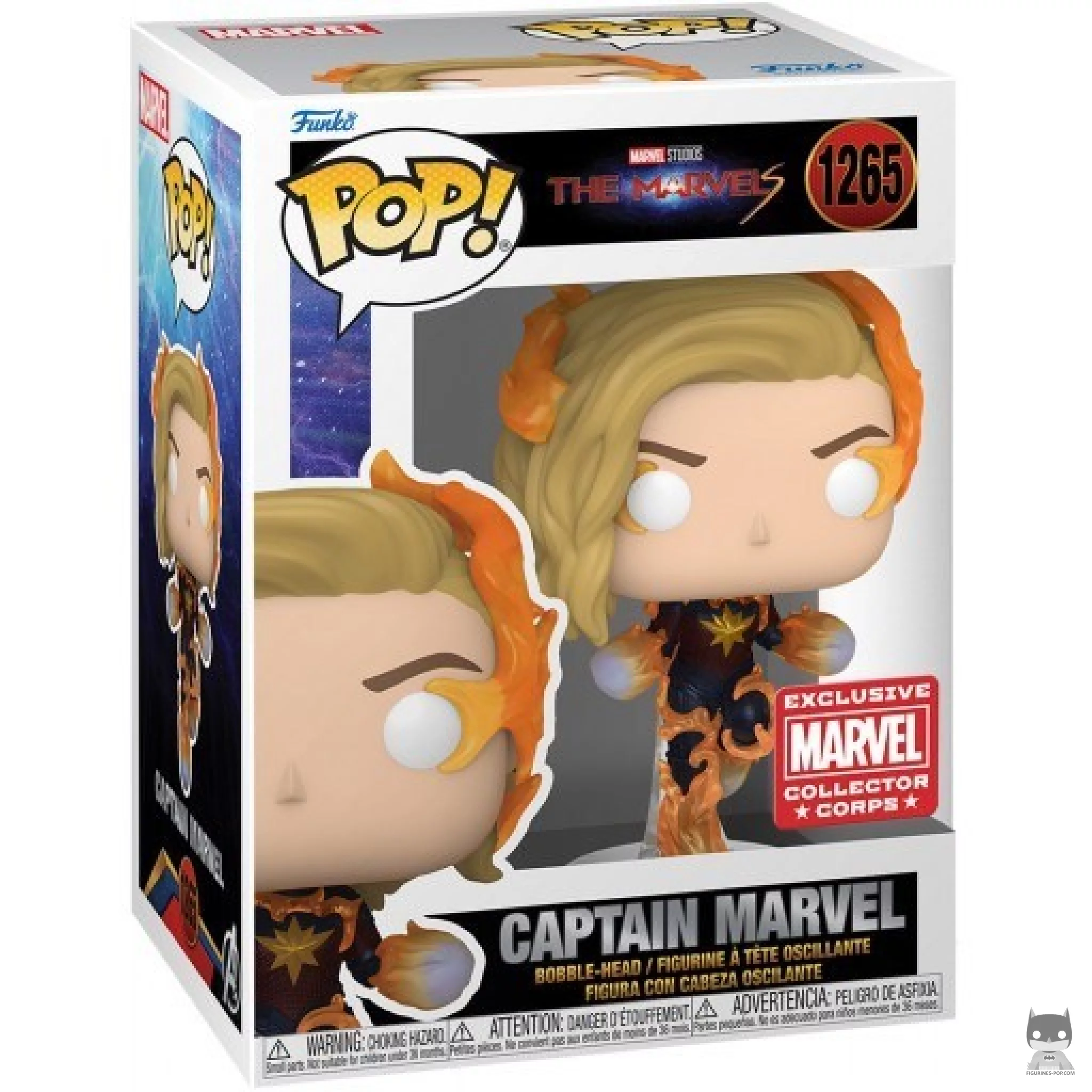 Figura Funko Pop! Capitana Marvel en su caja