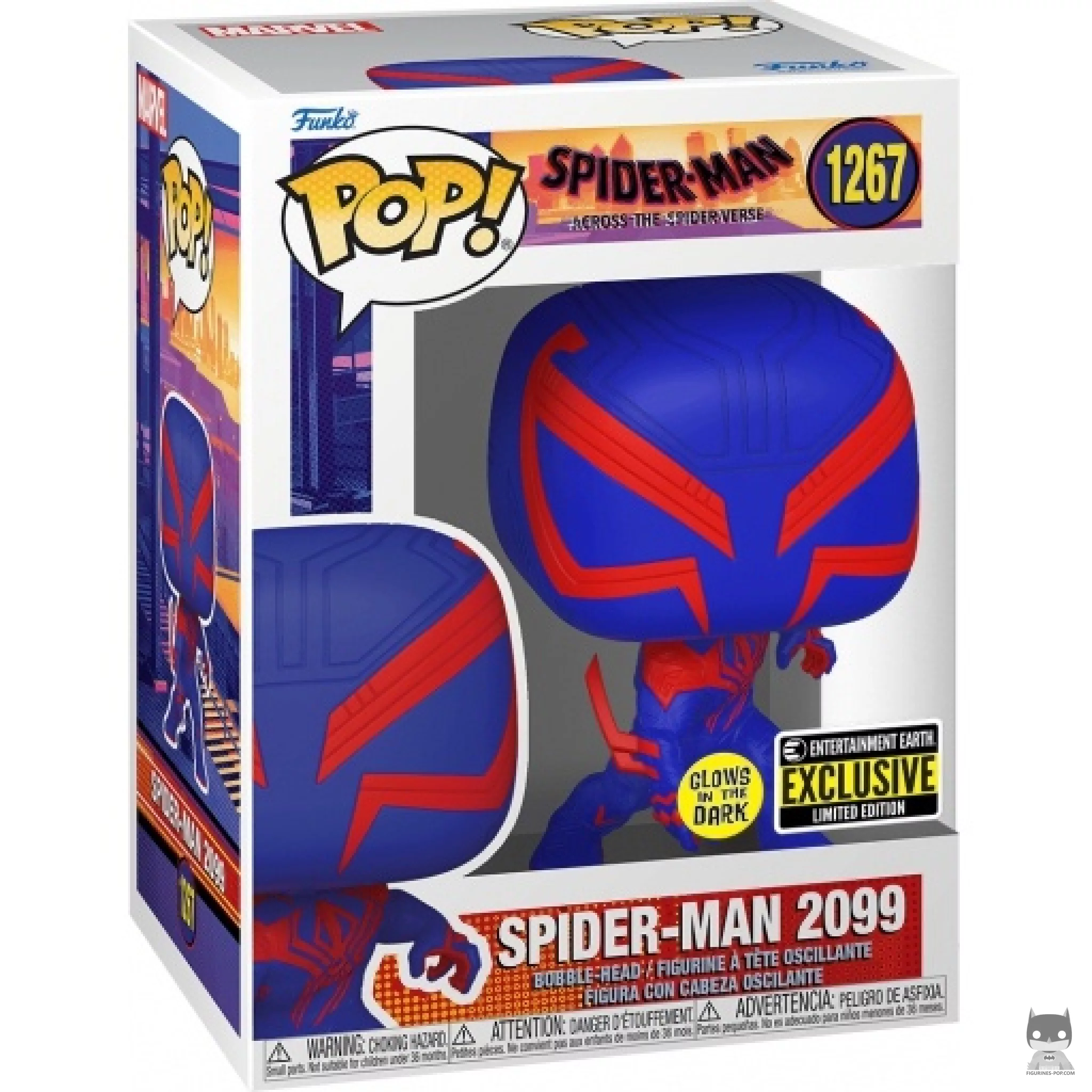 Figura Funko Pop! Spider-Man 2099 (Brilla en la oscuridad) en su caja