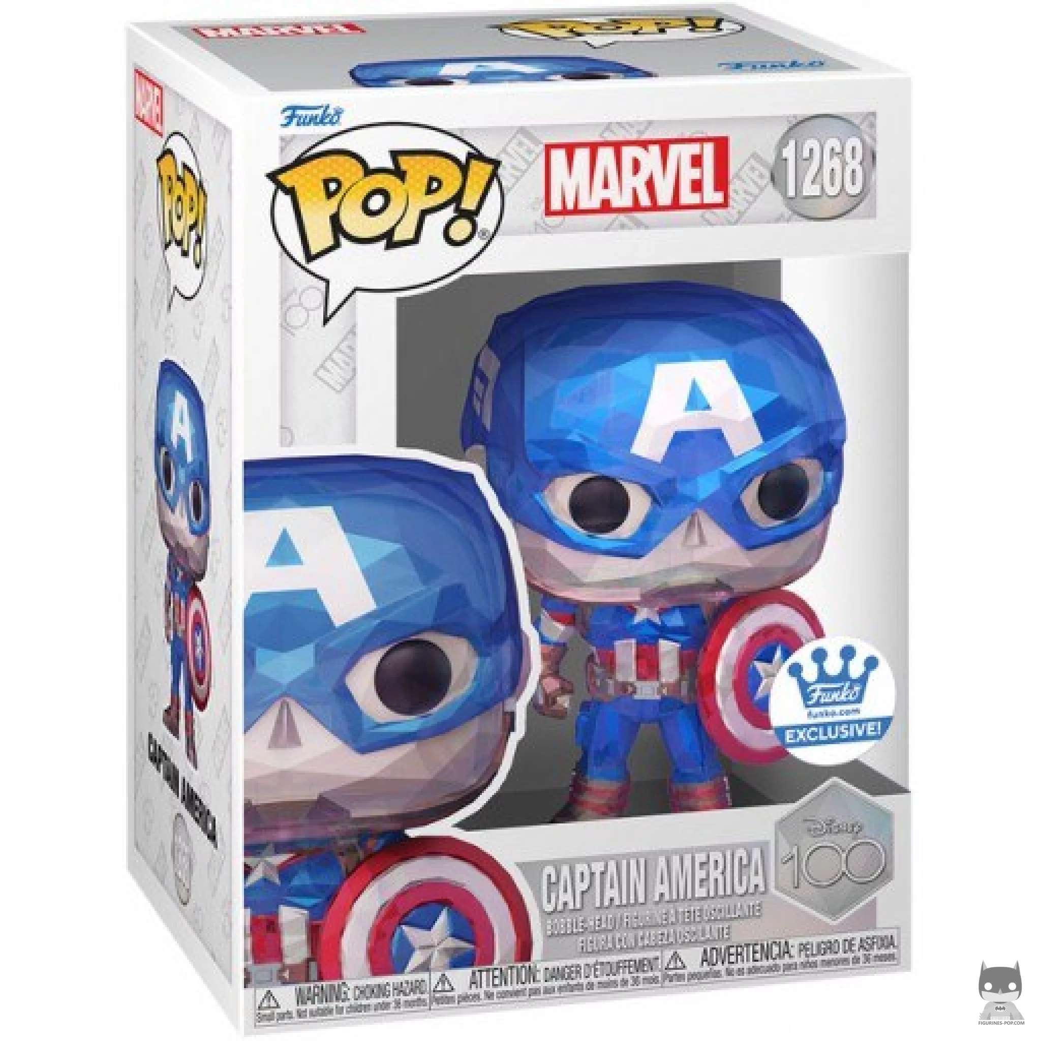 Figura Funko Pop! Capitán América (Facetado) en su caja