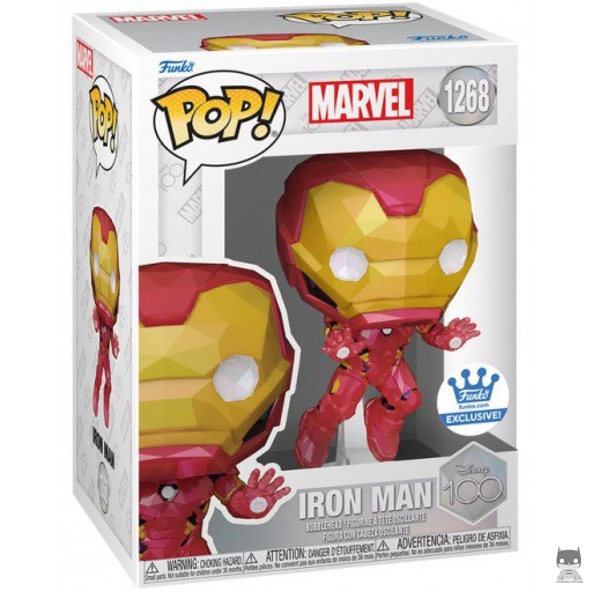 Figura Funko Pop! Iron Man (Facetado) en su caja