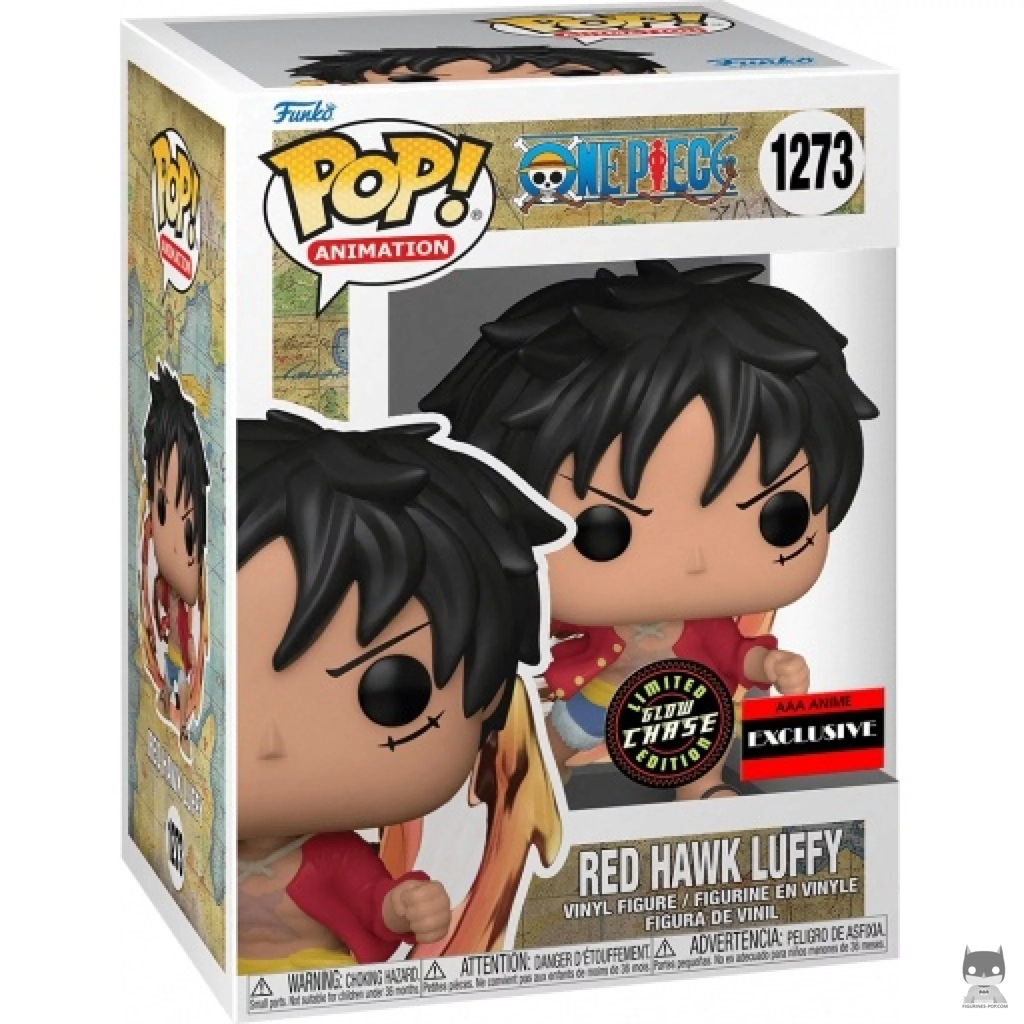 Figura Funko Pop! Luffy Red Hawk (Chase) en su caja