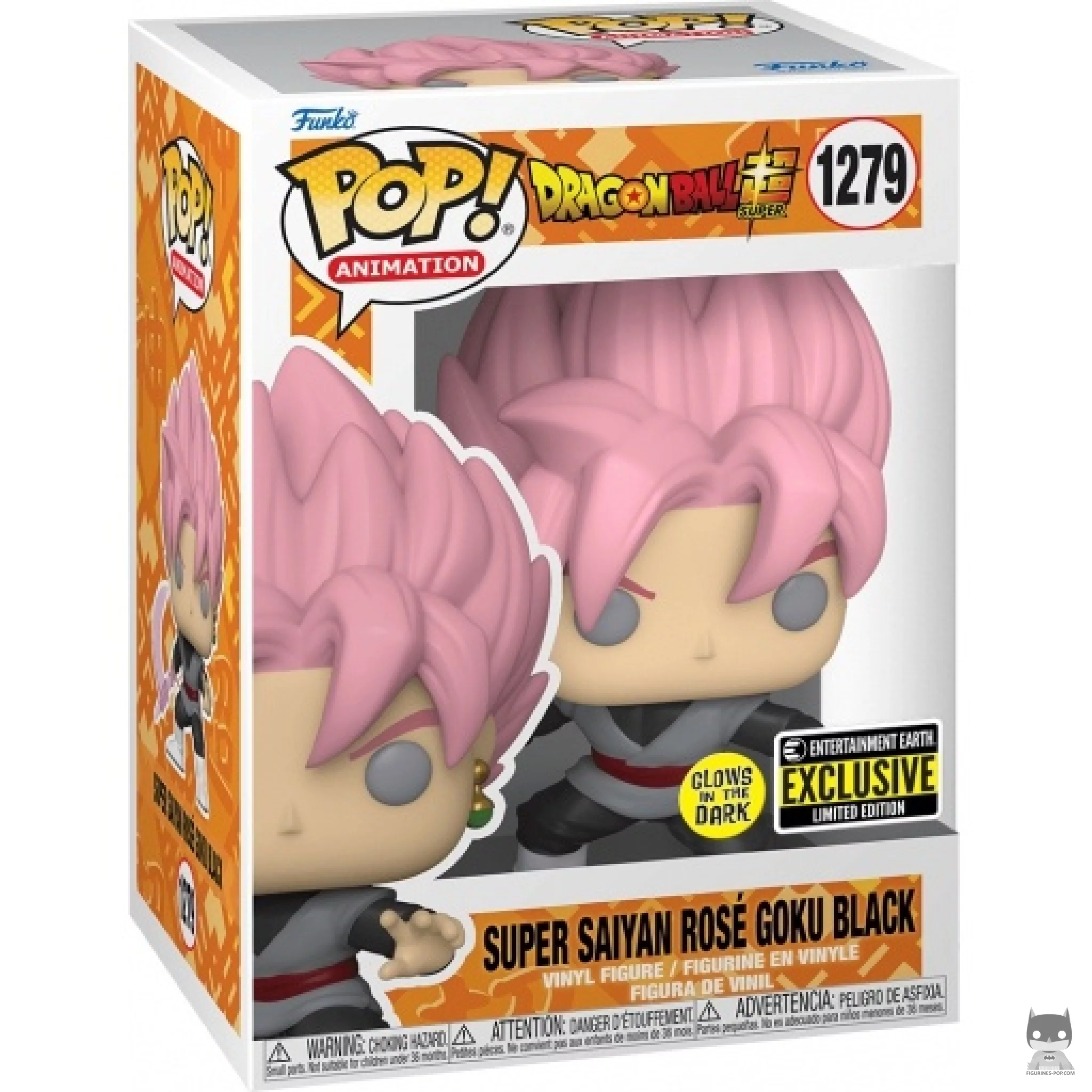 Figura Funko Pop! Goku Black Super Saiyan Rosé (Brilla en la oscuridad) en su caja