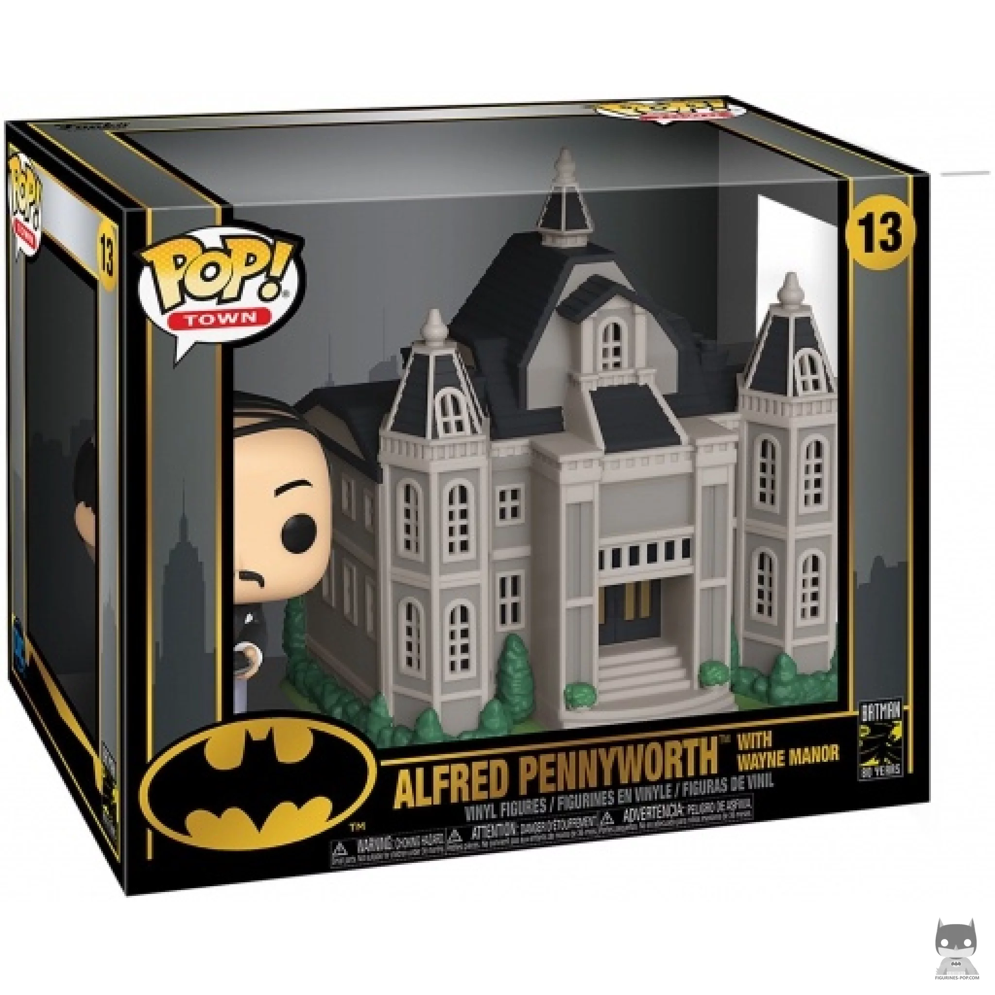 Figura Funko Pop! Alfred Pennyworth con la Mansión Wayne en su caja