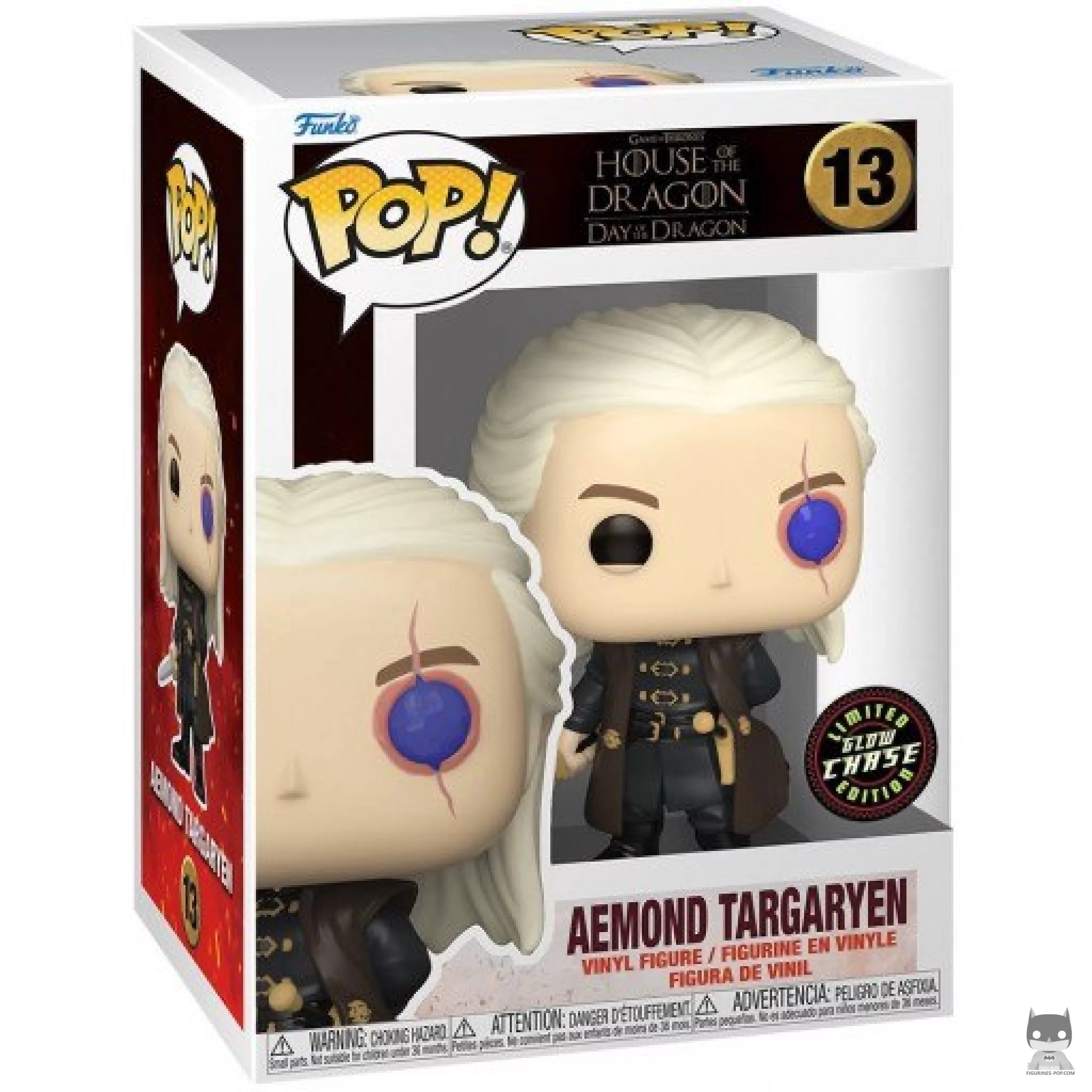 Figura Funko Pop! Aemond Targaryen (Chase & Brilla en la oscuridad) en su caja