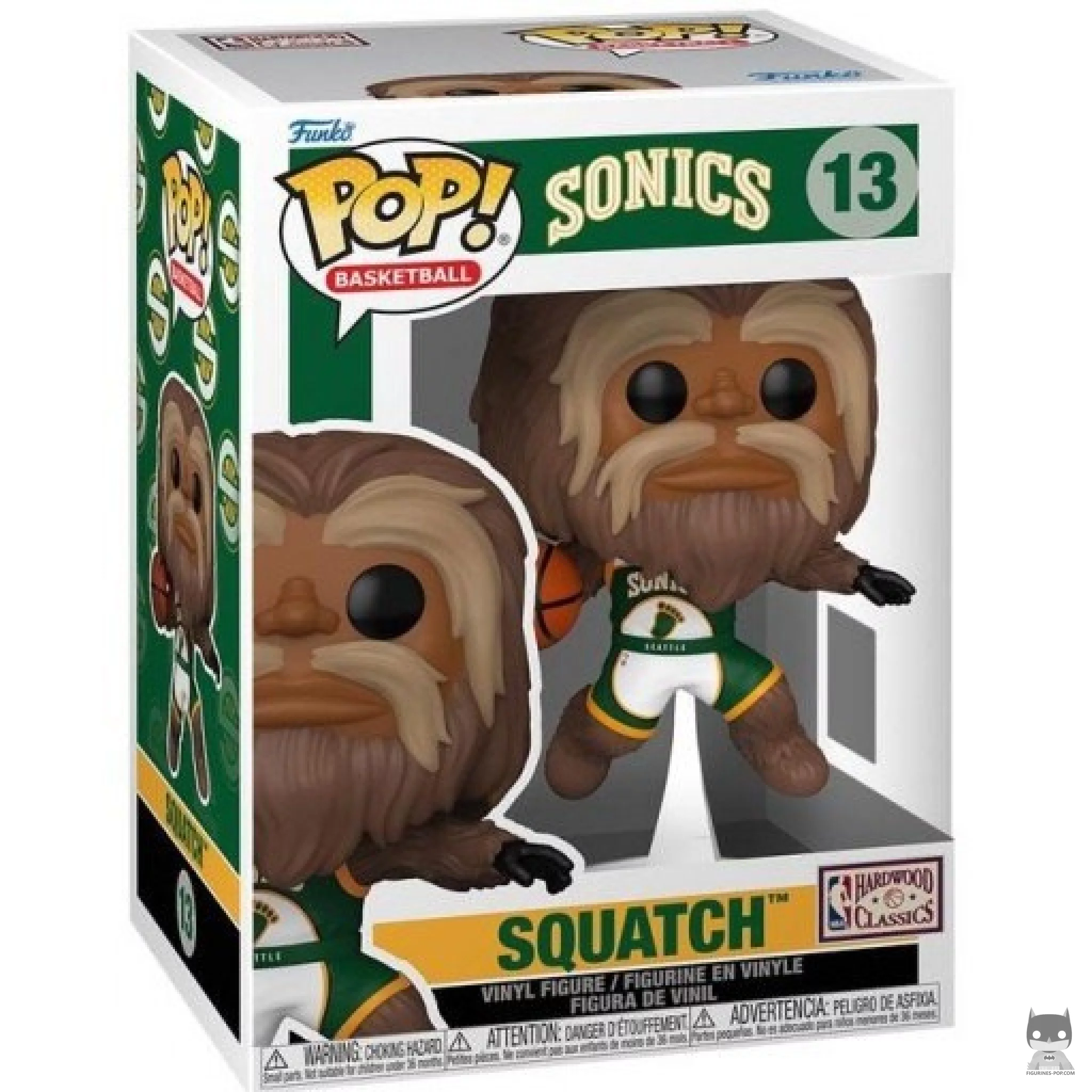 Figura Funko Pop! Squatch (Seattle SuperSonics) en su caja