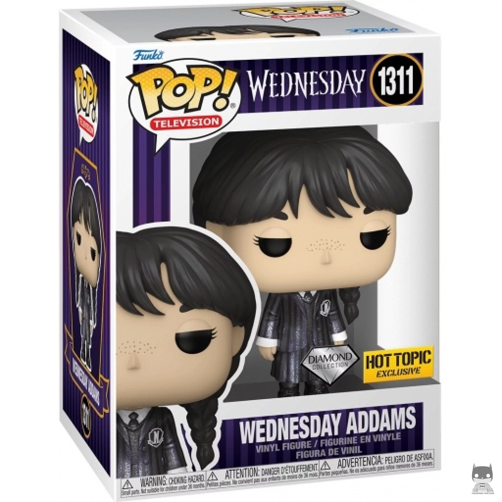 Figura Funko Pop! Miércoles Addams (Diamond Collection) en su caja