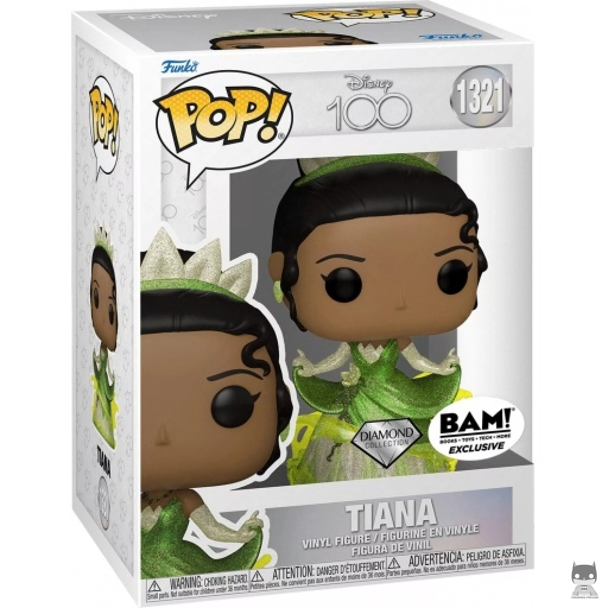 Figura Funko Pop! Tiana (Purpurina de diamante) en su caja