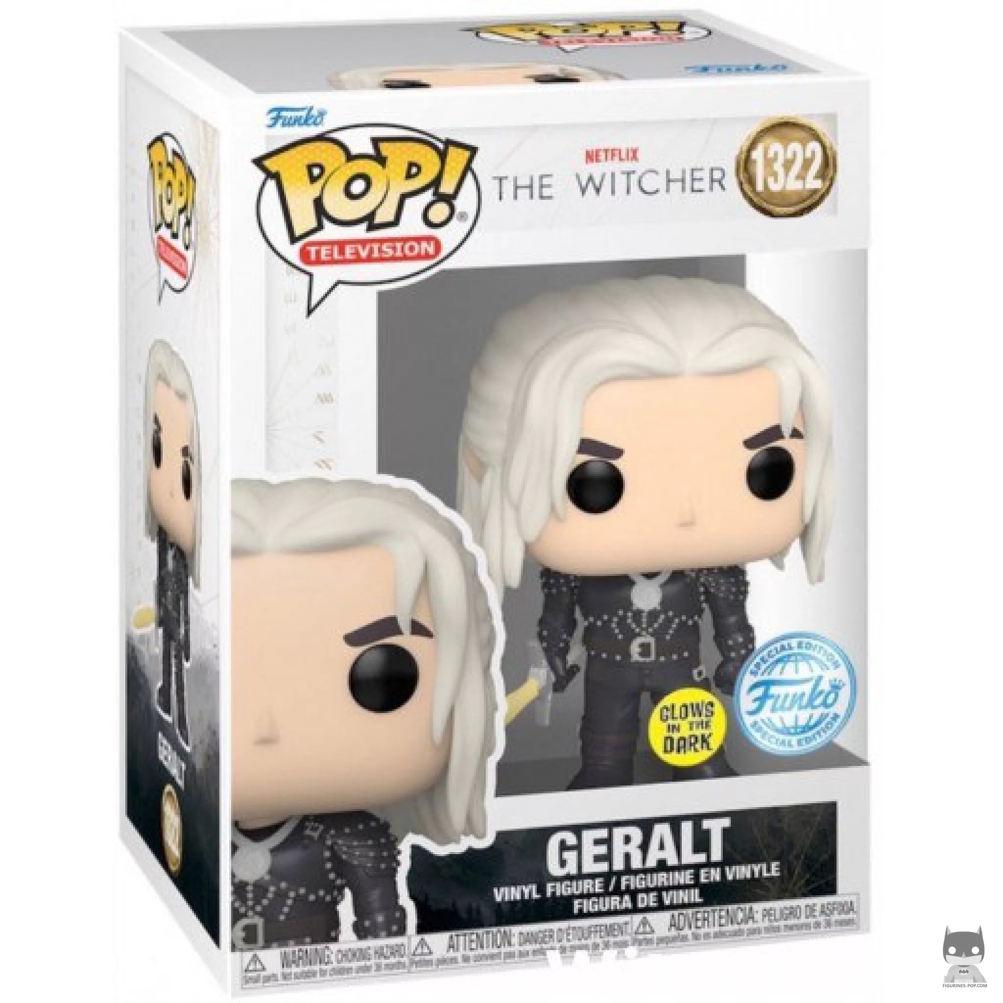 Figura Funko Pop! Geralt (Brilla en la oscuridad) en su caja