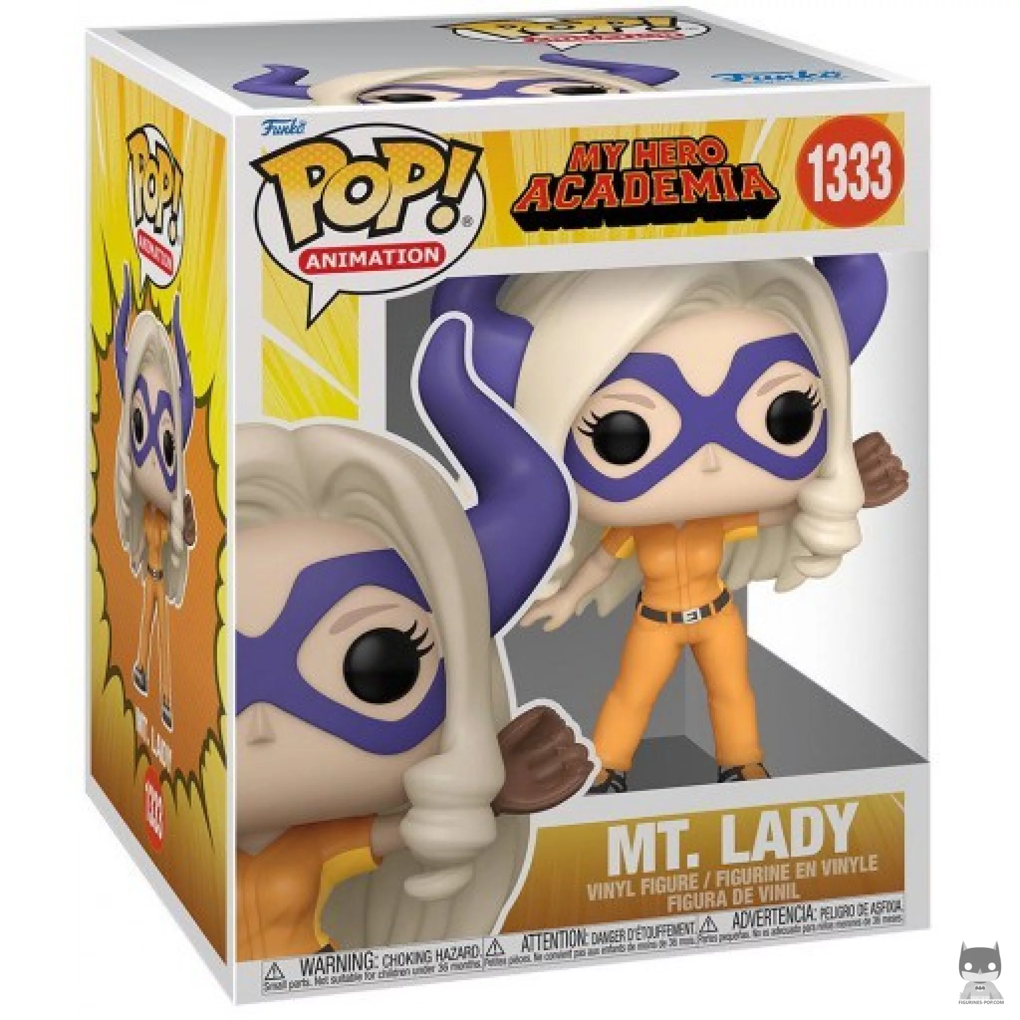 Figura Funko Pop! Mount Lady (Liga de Béisbol de Héroes) (Supersized) en su caja
