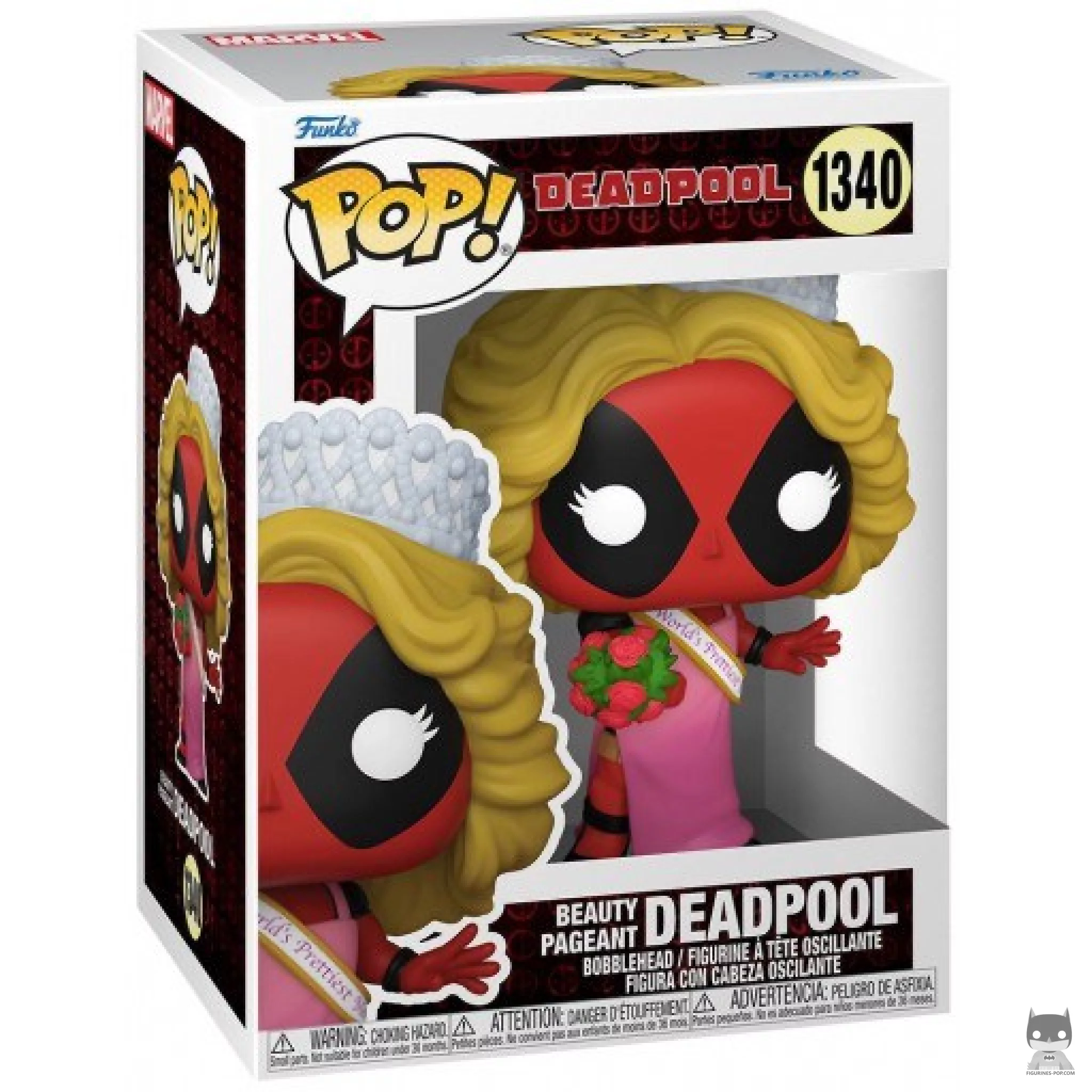 Figura Funko Pop! Deadpool concurso de belleza en su caja