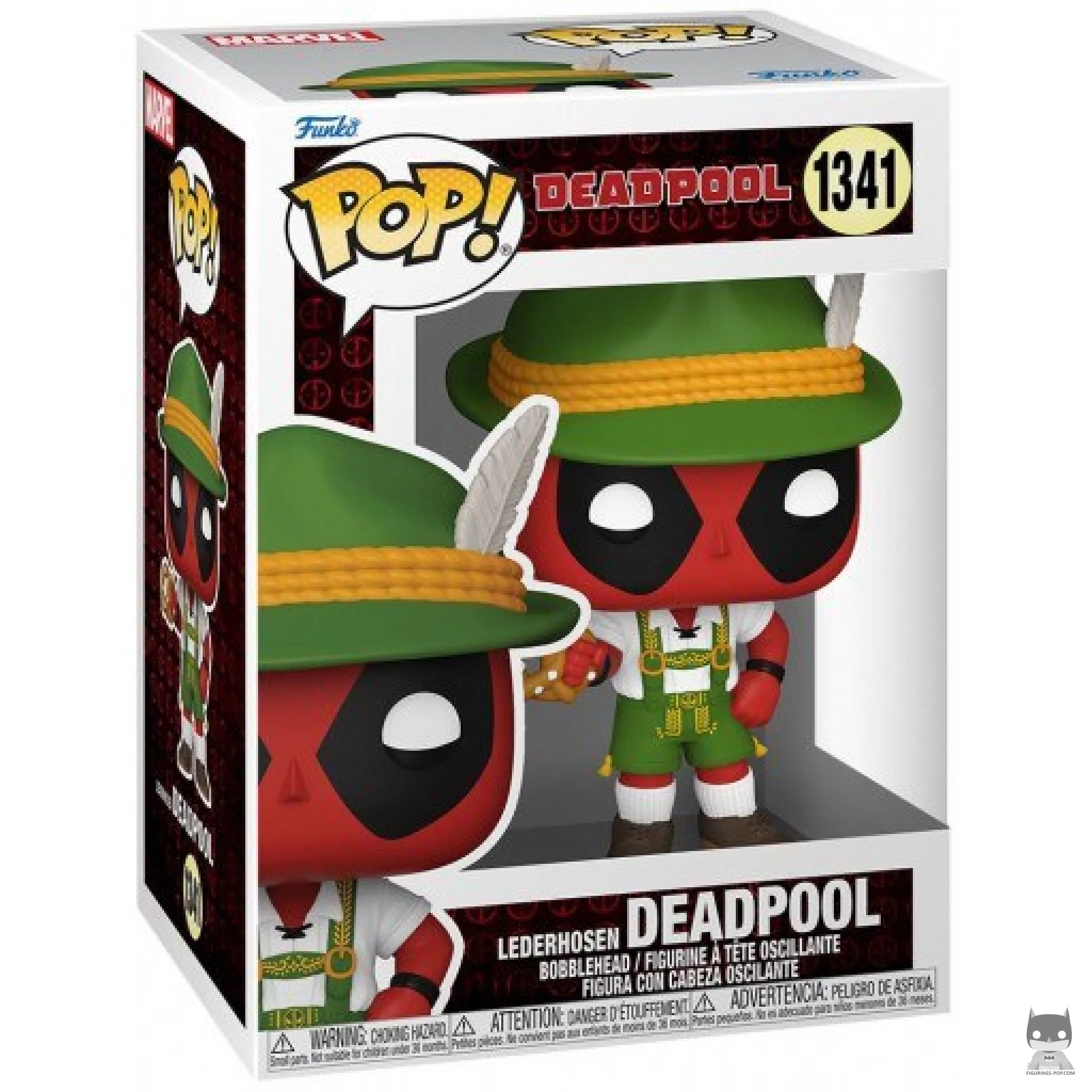 Figura Funko Pop! Deadpool con lederhosen en su caja