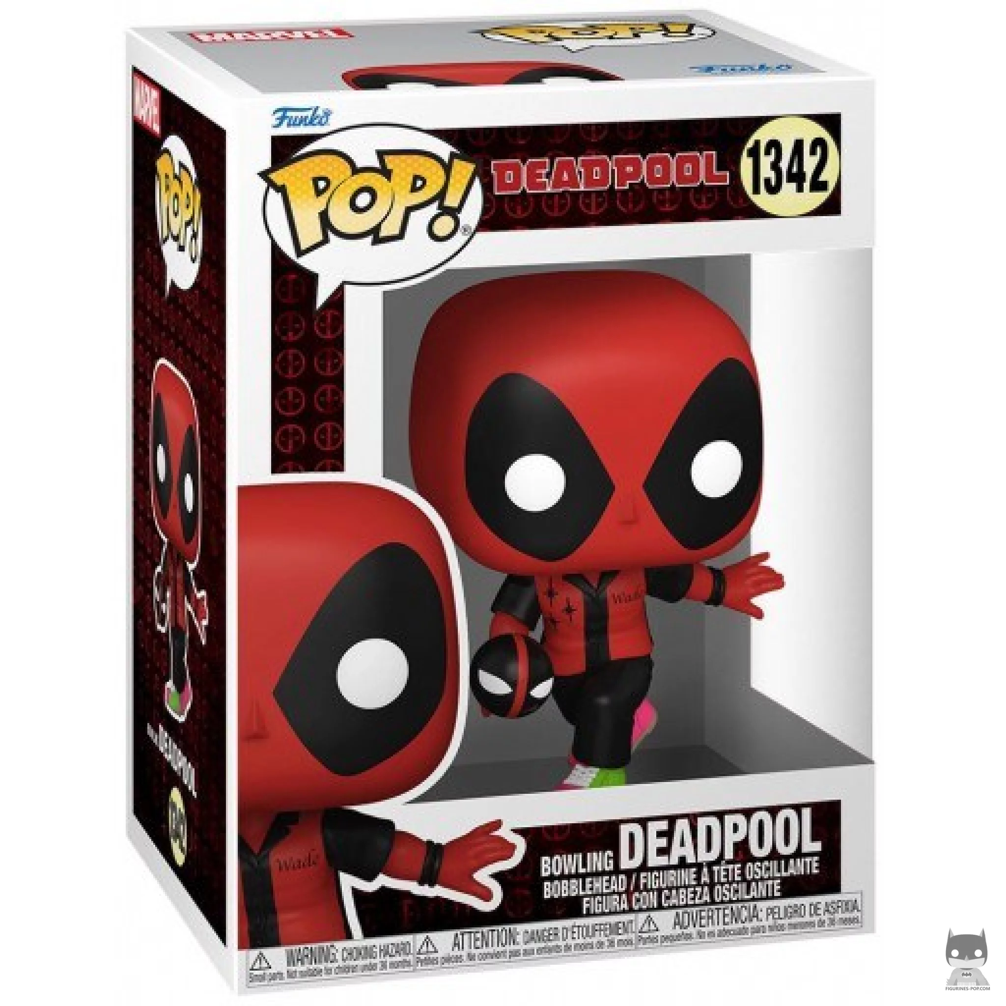 Figura Funko Pop! Deadpool jugador de bolos en su caja