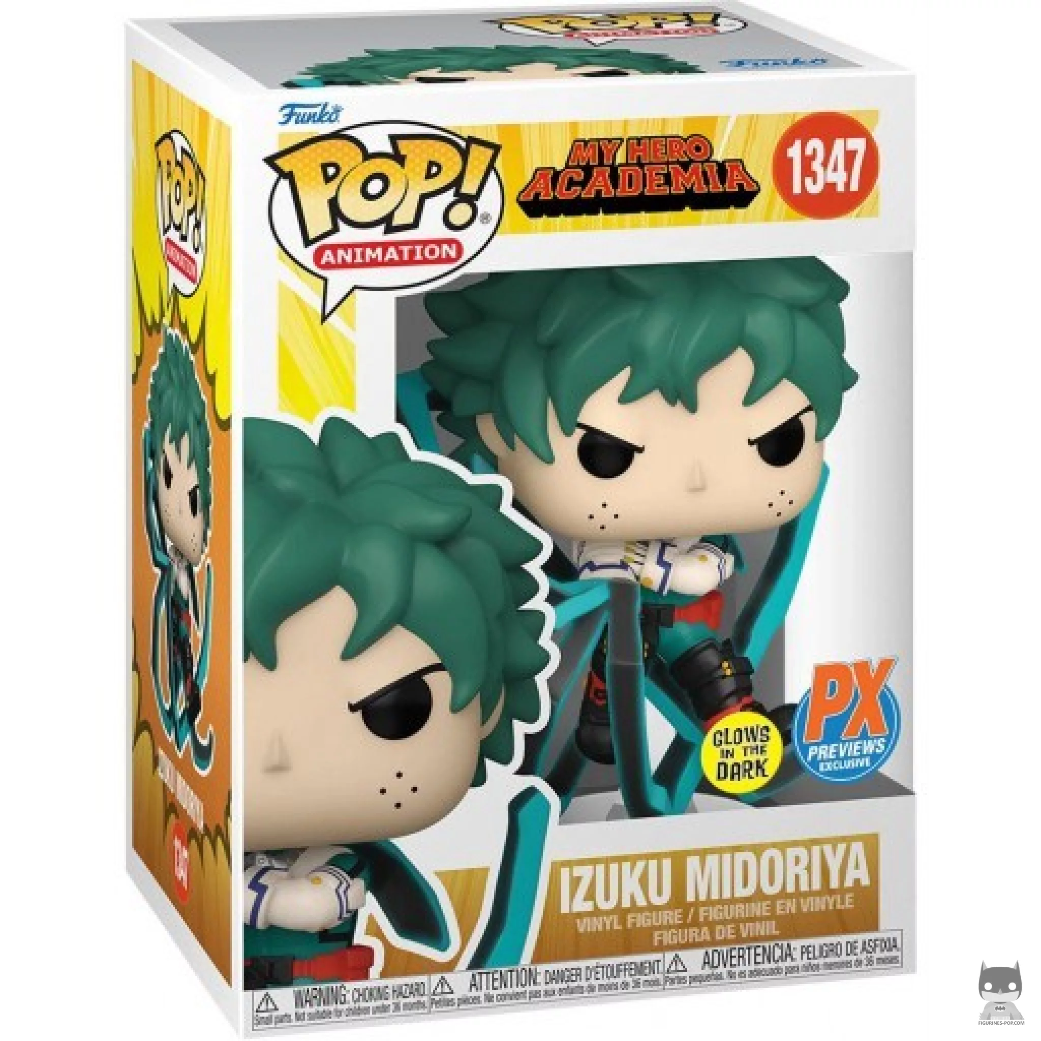Figura Funko Pop! Izuku Midoriya (Brilla en la oscuridad) en su caja