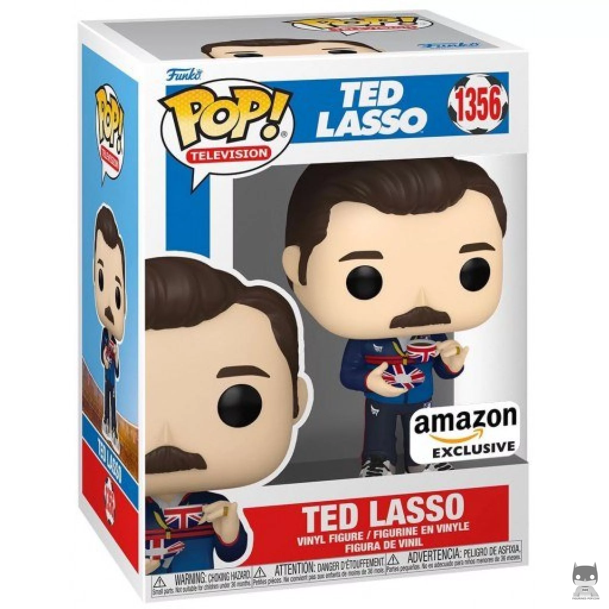 Figura Funko Pop! Ted Lasso con taza de té en su caja