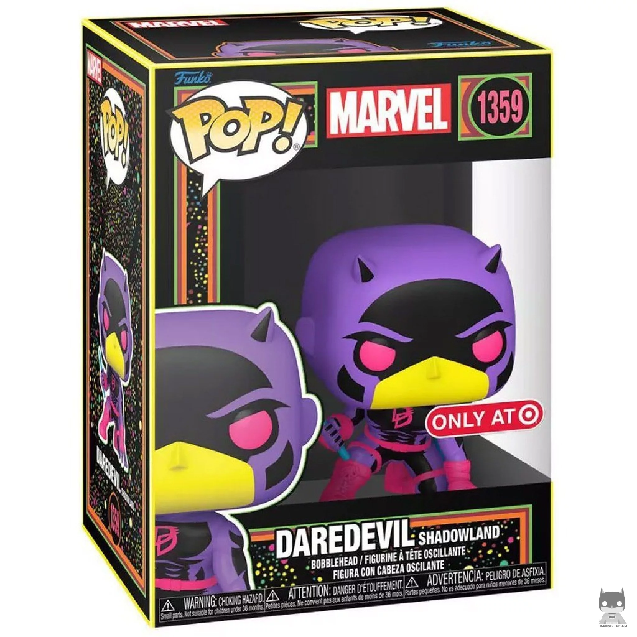 Figura Funko Pop! Daredevil (Shadowland) (Luz negra) en su caja