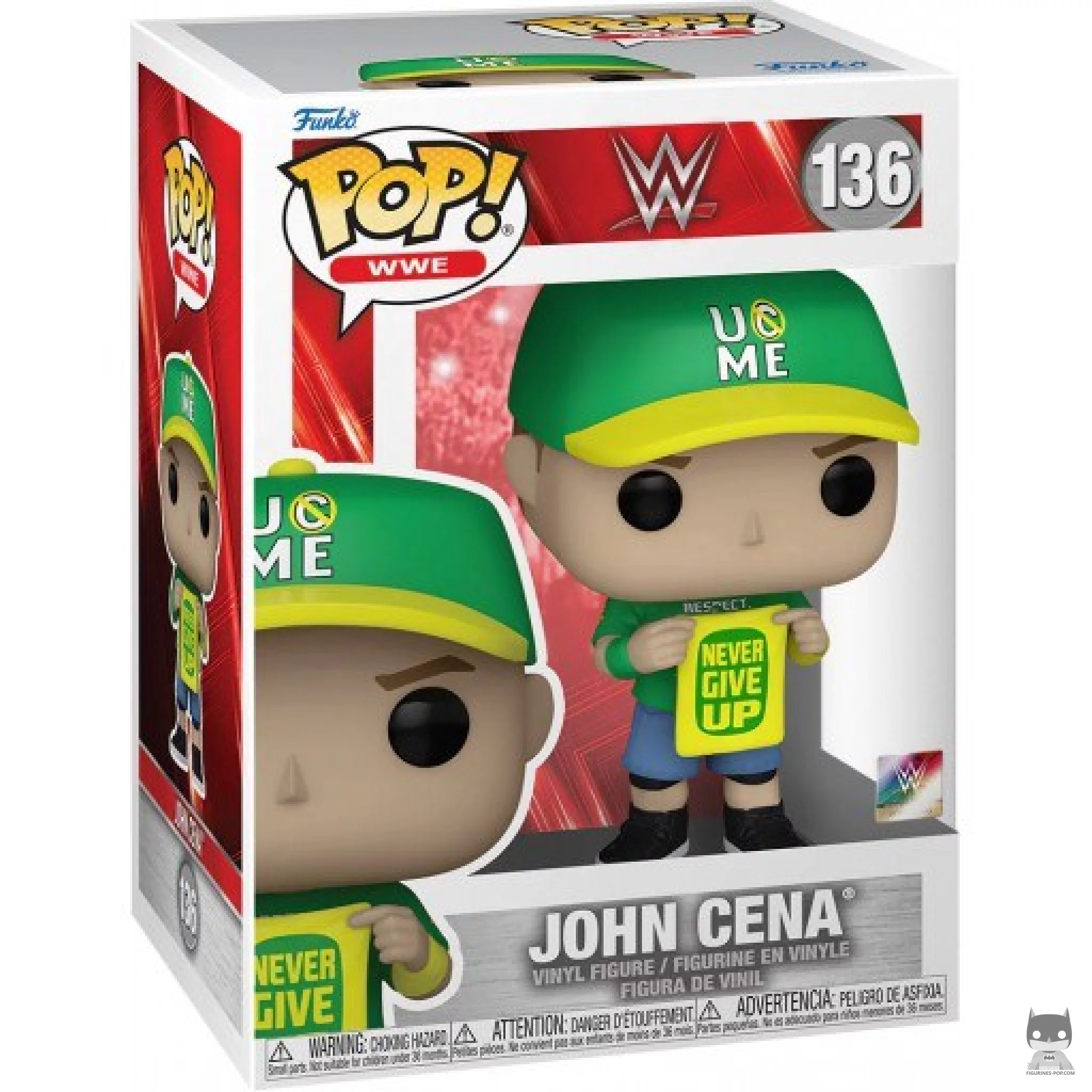 Figura Funko Pop! John Cena (Never Give Up) en su caja