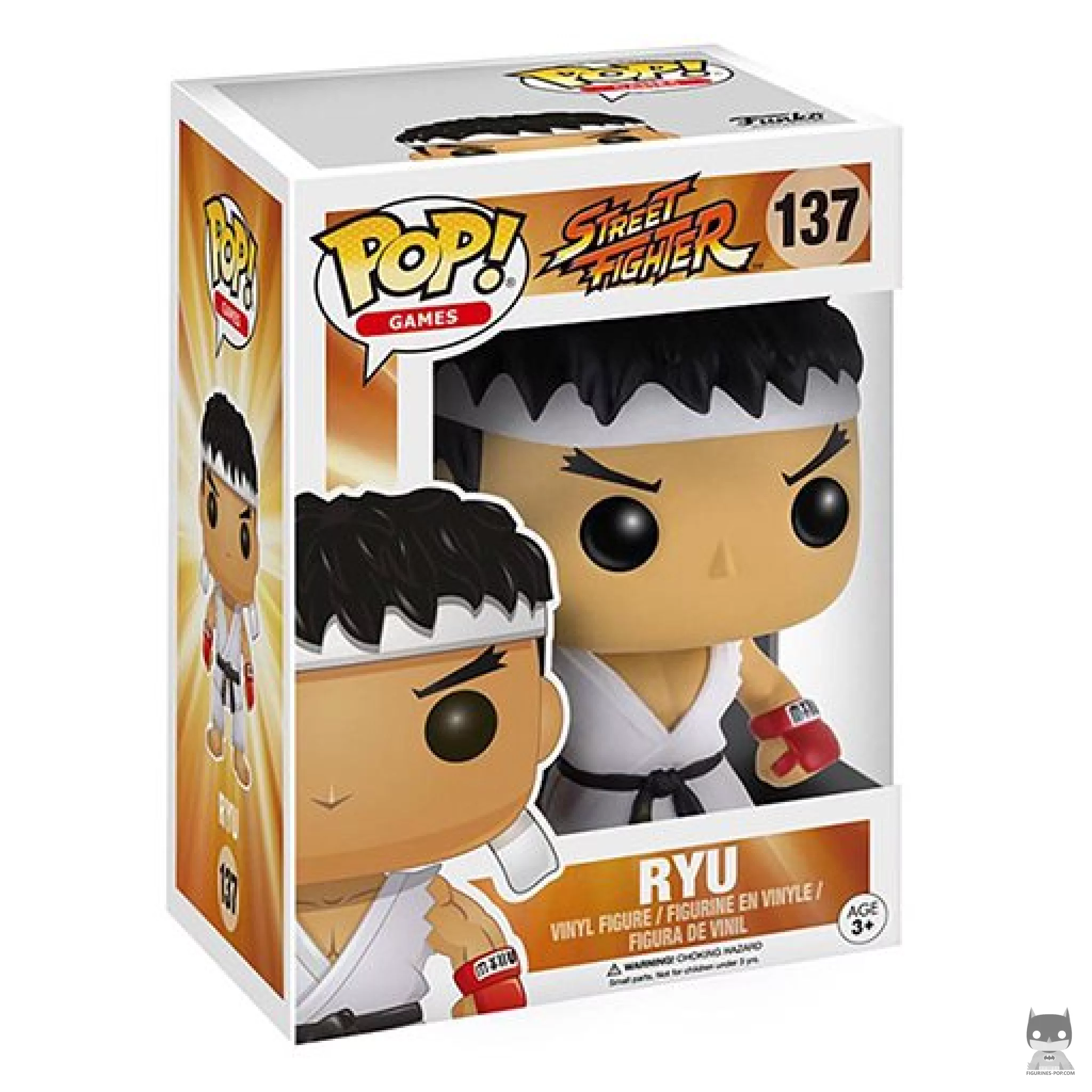 Figura Funko Pop! Ryu (Cinta blanca) en su caja