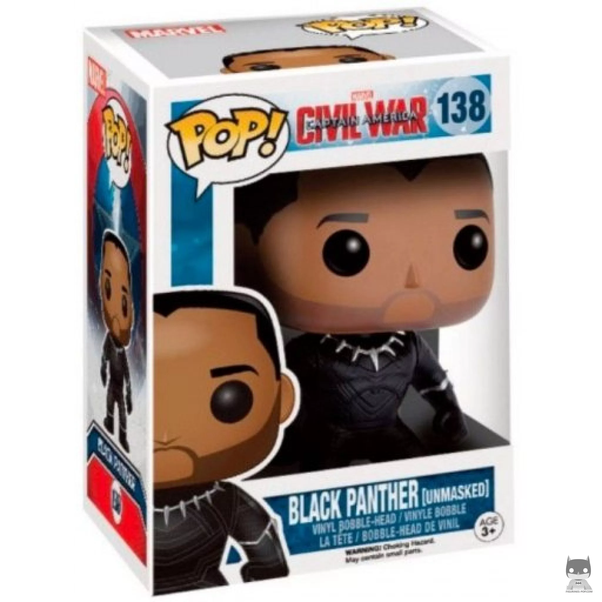 Figura Funko Pop! Black Panther (Sin máscara) en su caja