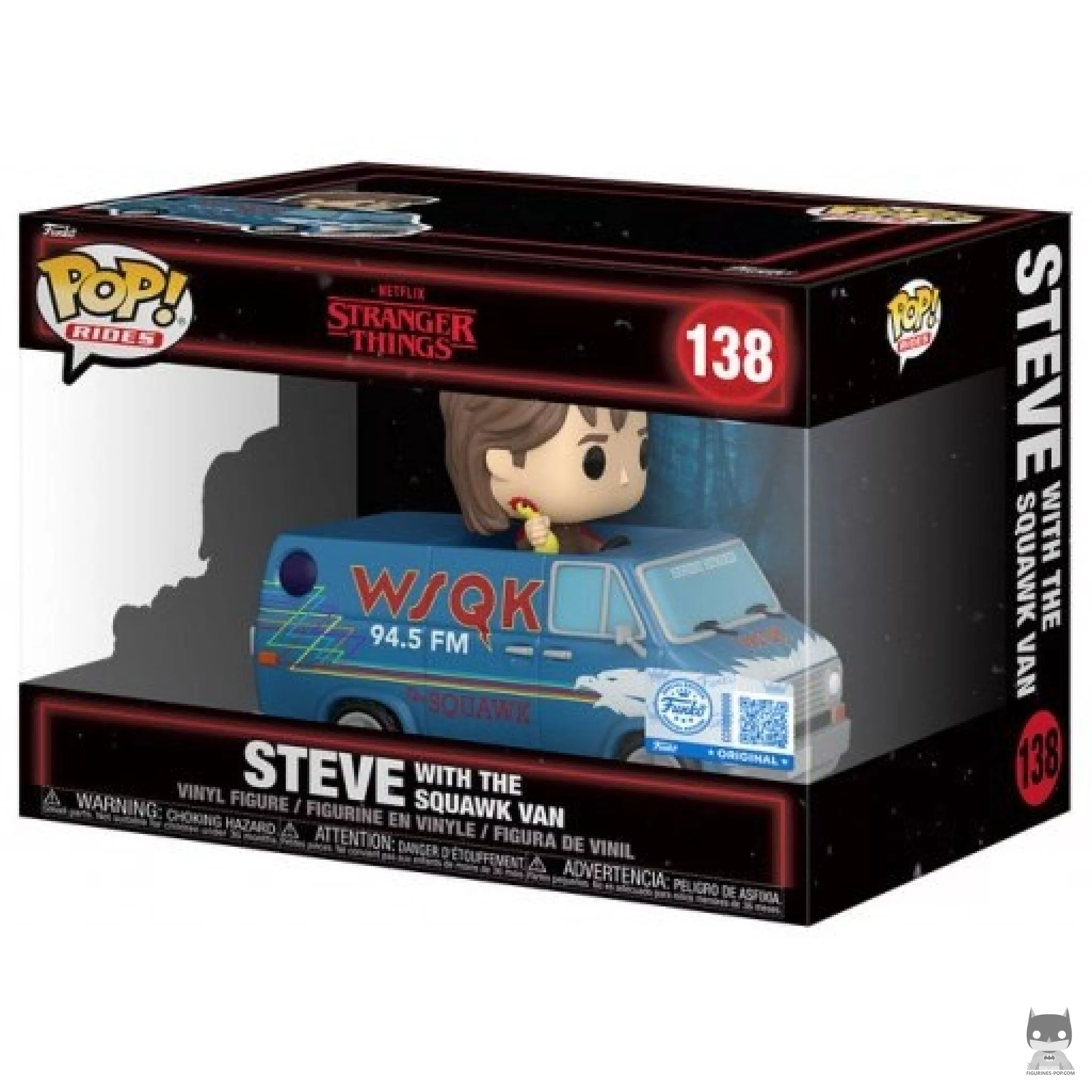 Figura Funko Pop! Steve con la furgoneta Squawk en su caja