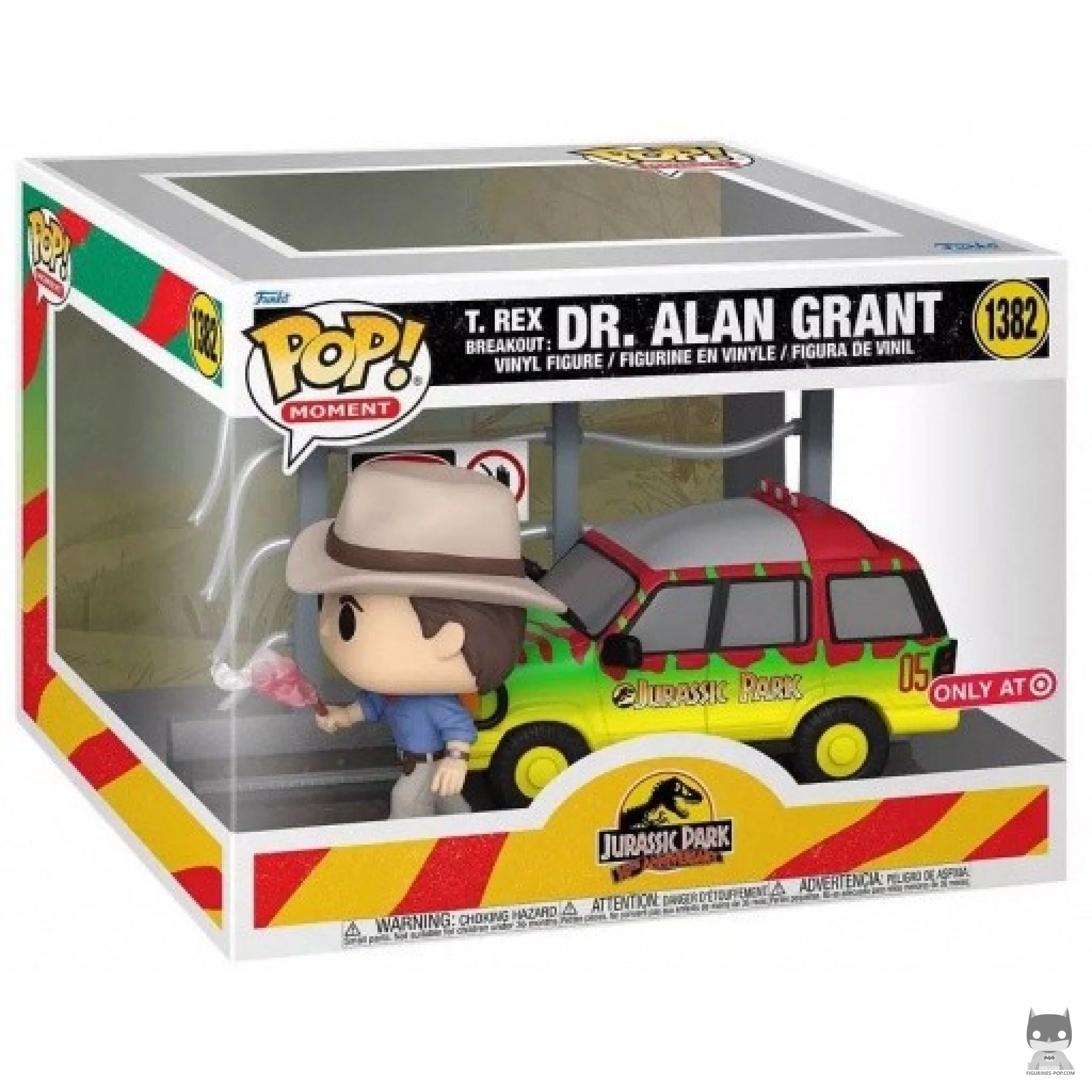 Figura Funko Pop! Huida del T. rex: Dr. Alan Grant en su caja