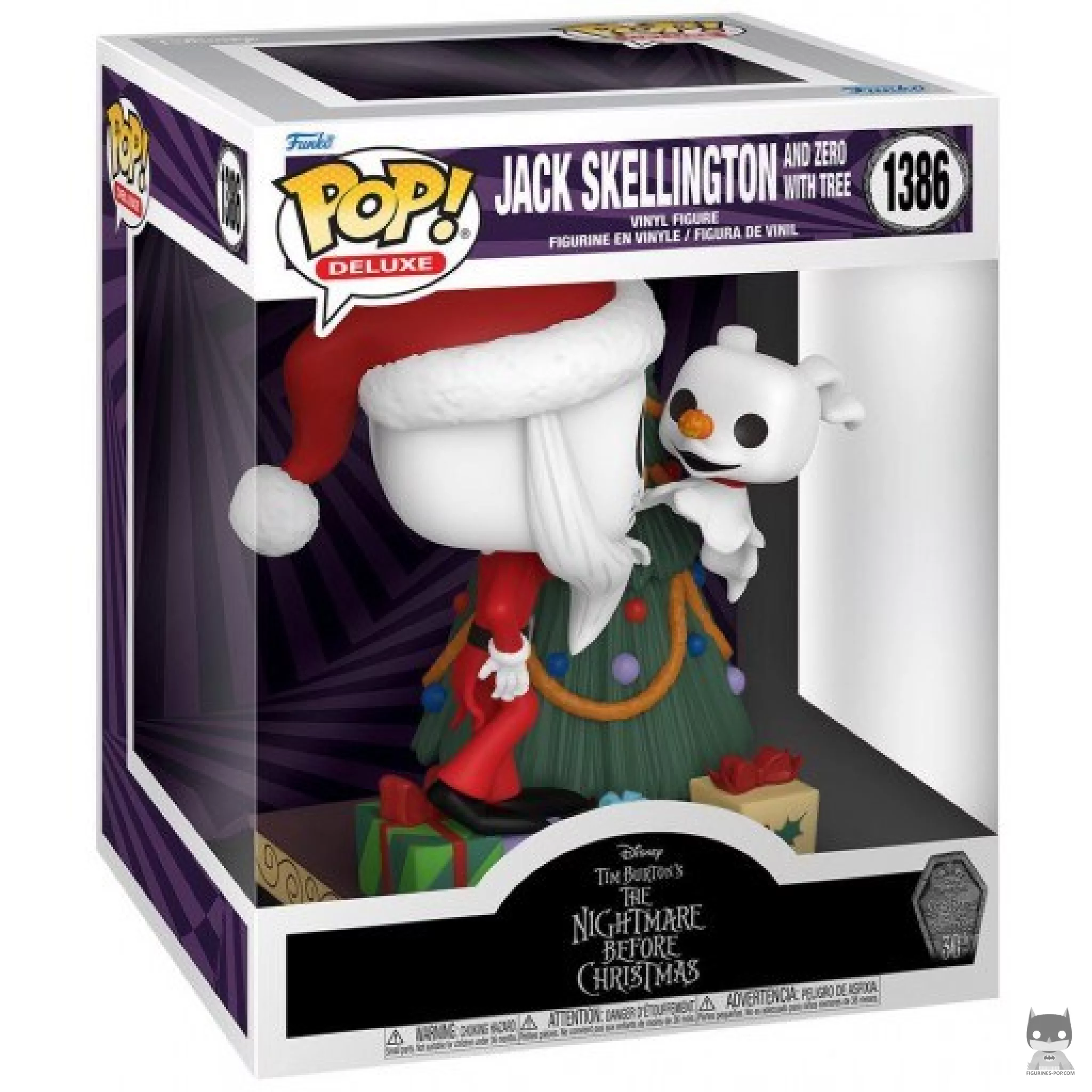 Figura Funko Pop! Jack Skellington y Zero con árbol en su caja