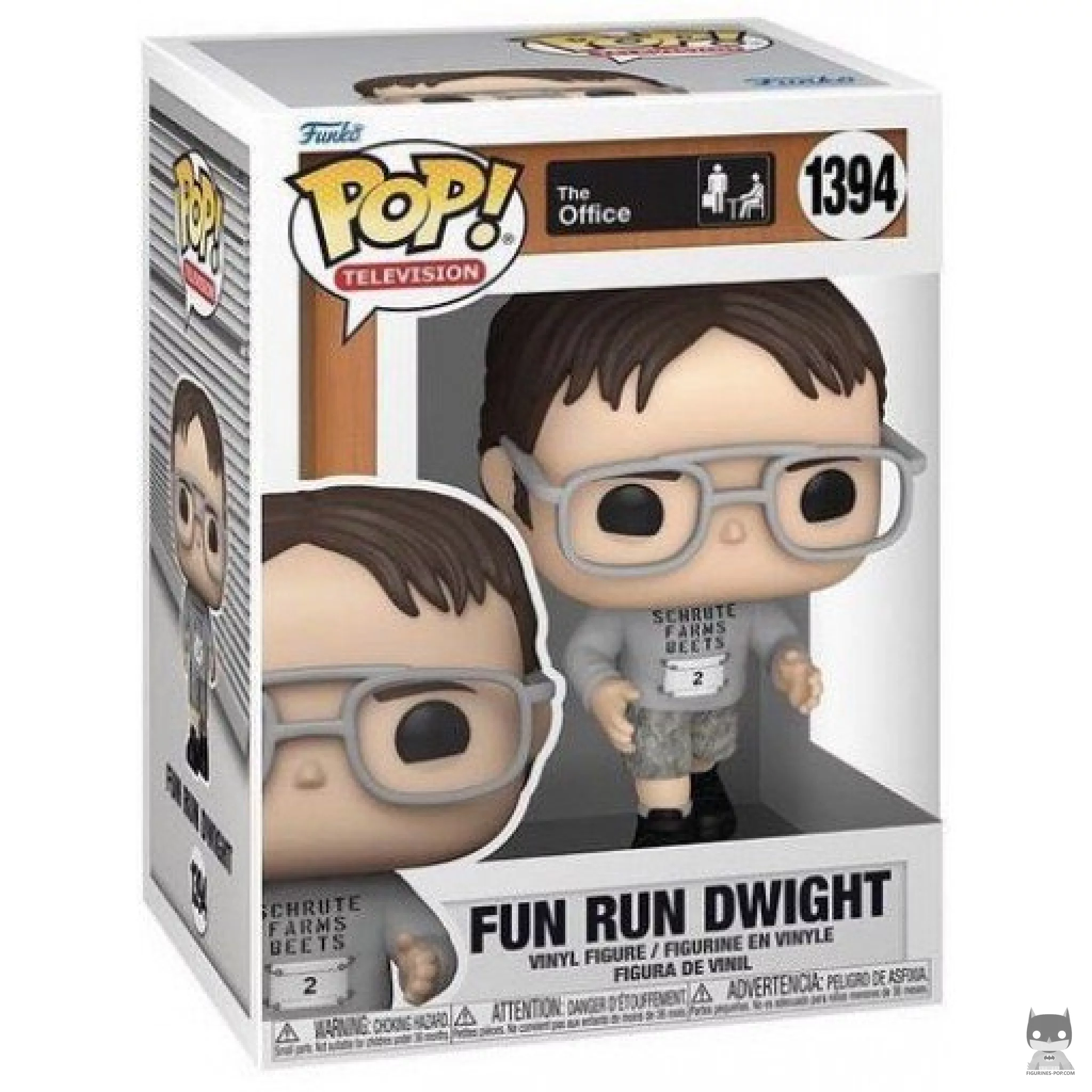 Figura Funko Pop! Dwight en la carrera solidaria en su caja