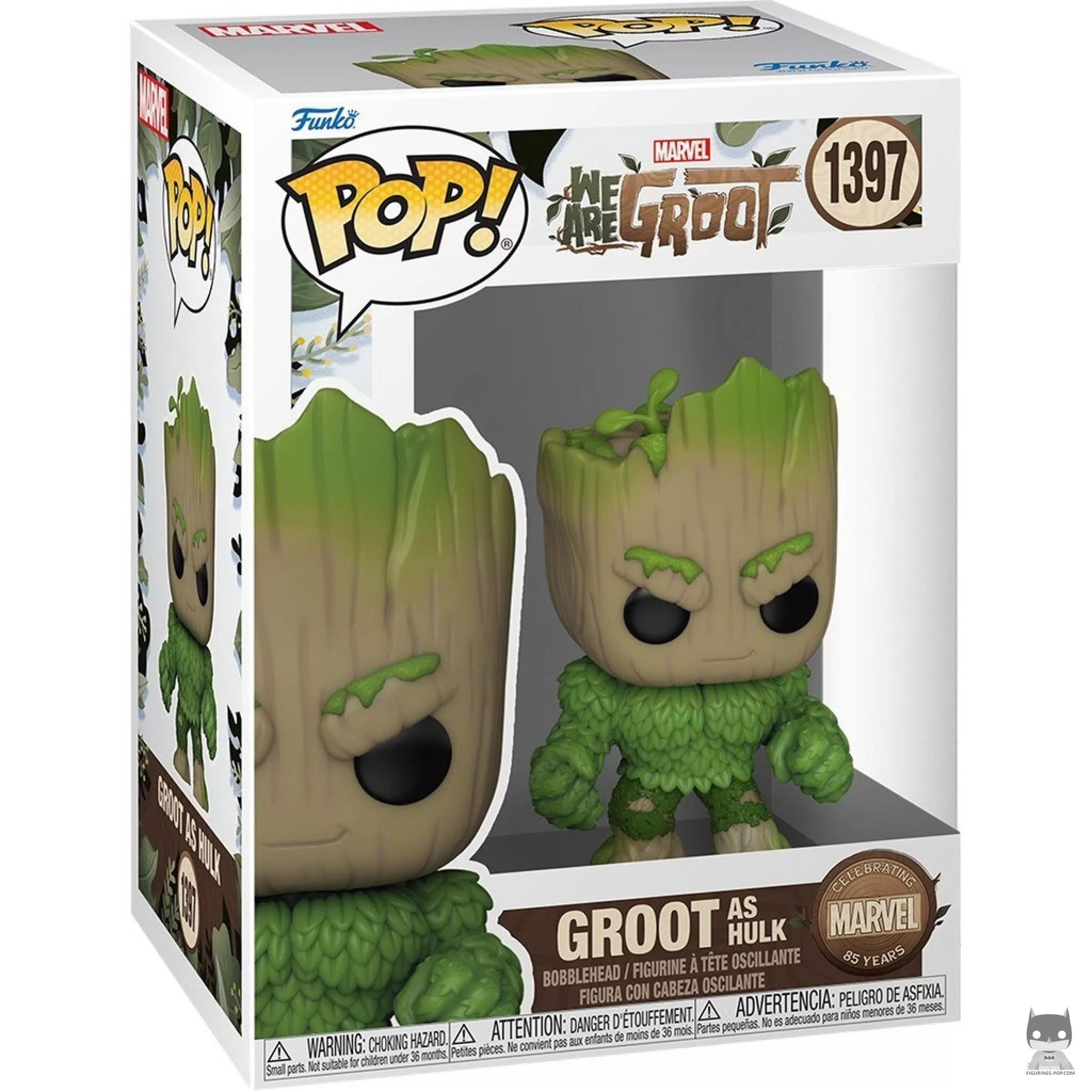 Figura Funko Pop! Groot como Hulk en su caja