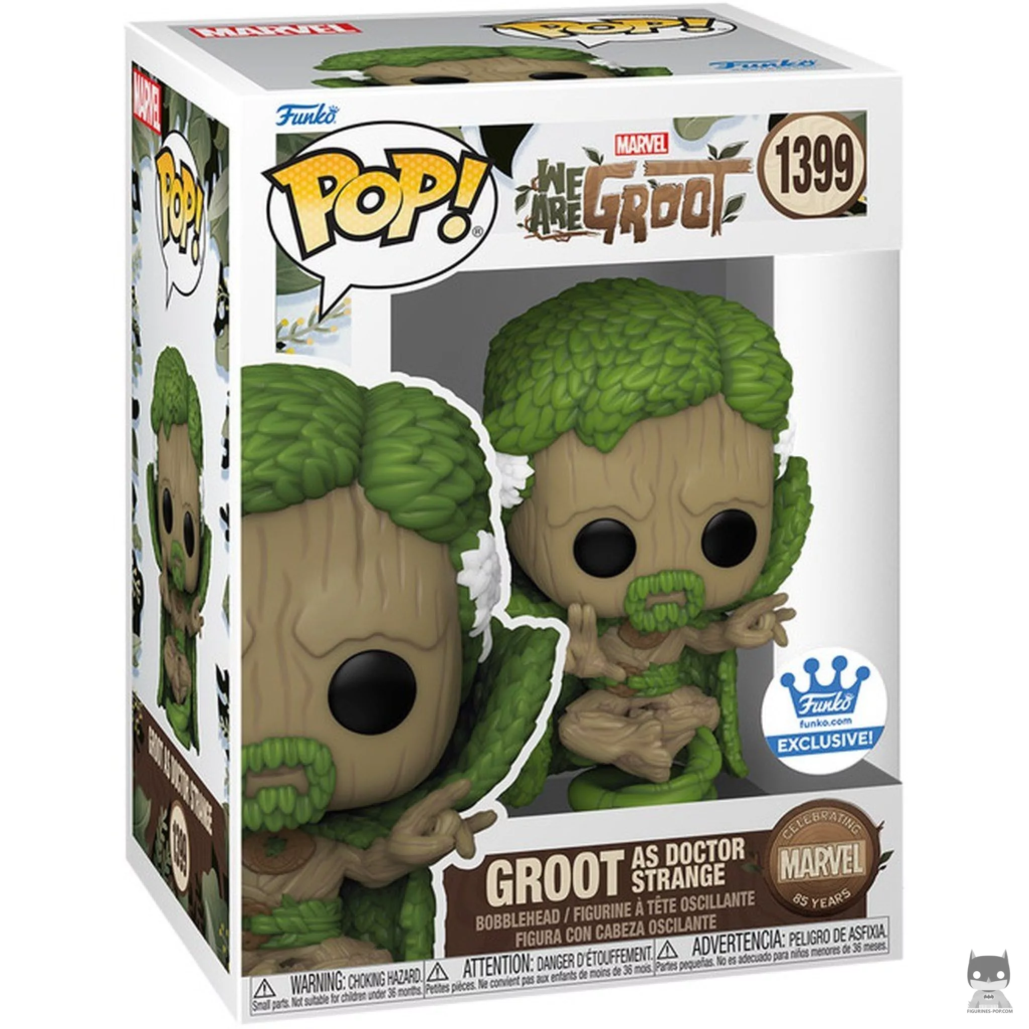 Figura Funko Pop! Groot como Doctor Strange en su caja