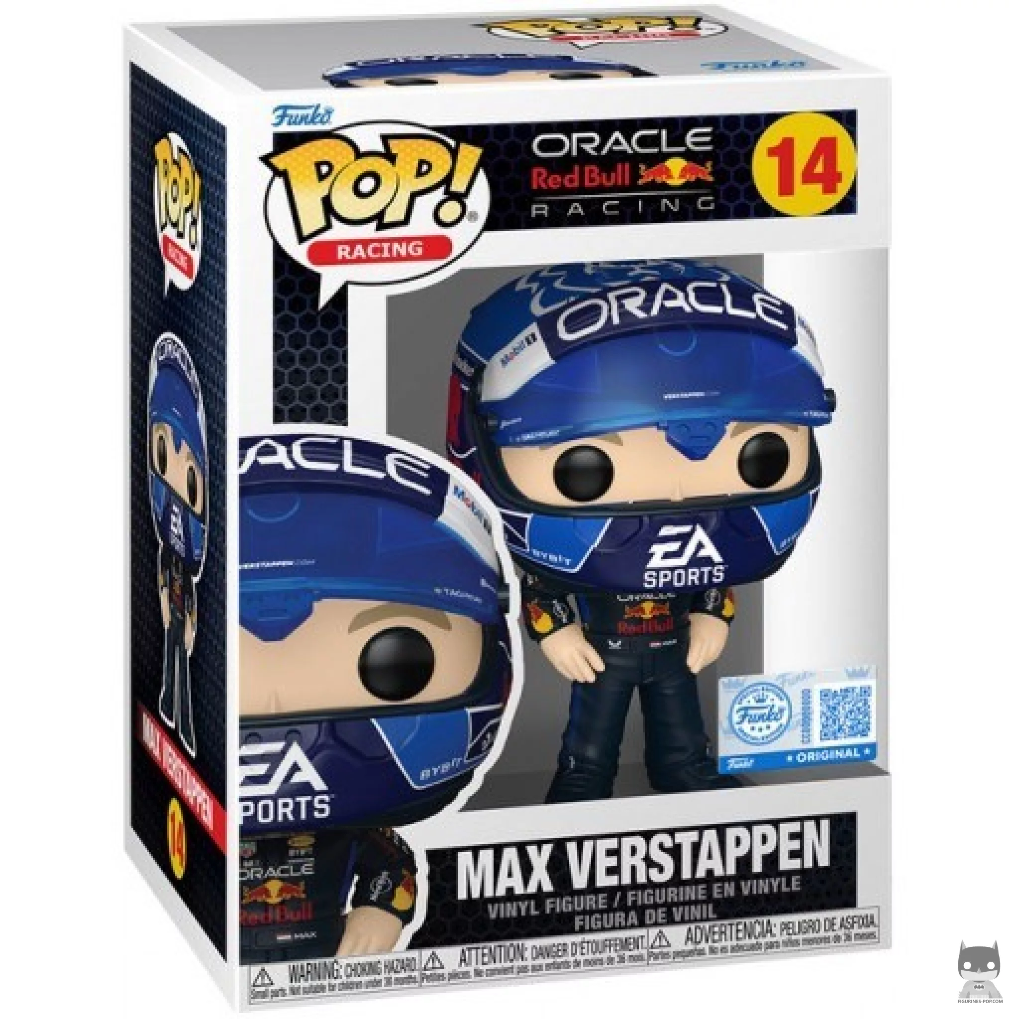 Figura Funko Pop! Max Verstappen con casco de EE. UU. en su caja