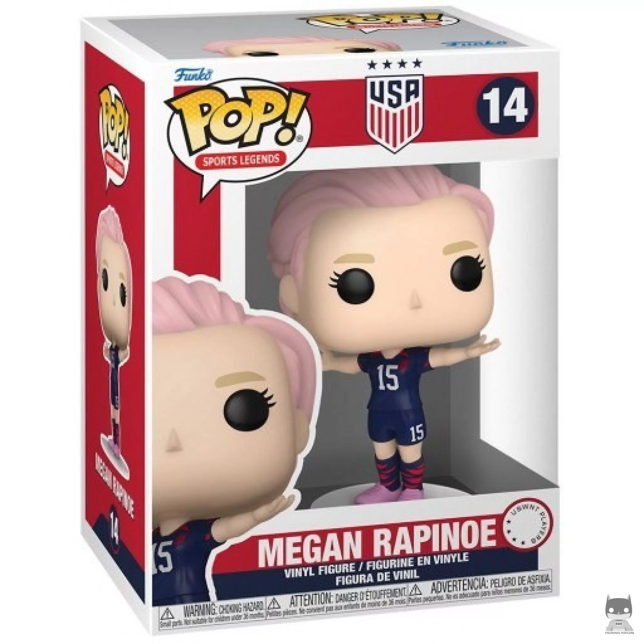 Figura Funko Pop! Megan Rapinoe en su caja