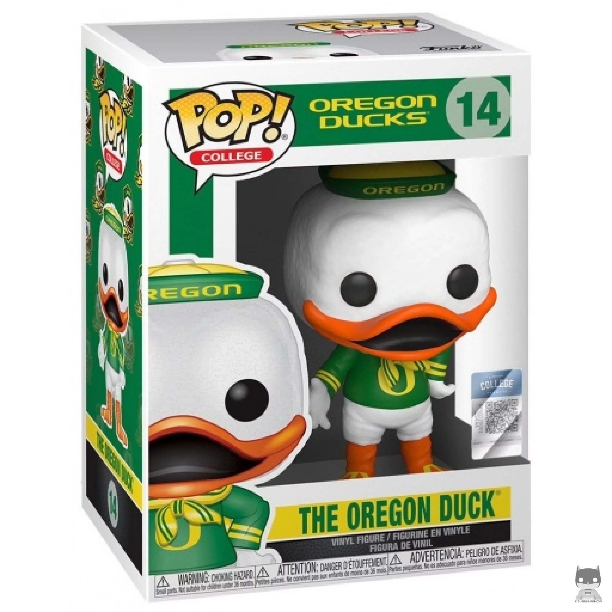 Figura Funko Pop! The Oregon Duck (University of Oregon Athletics) en su caja