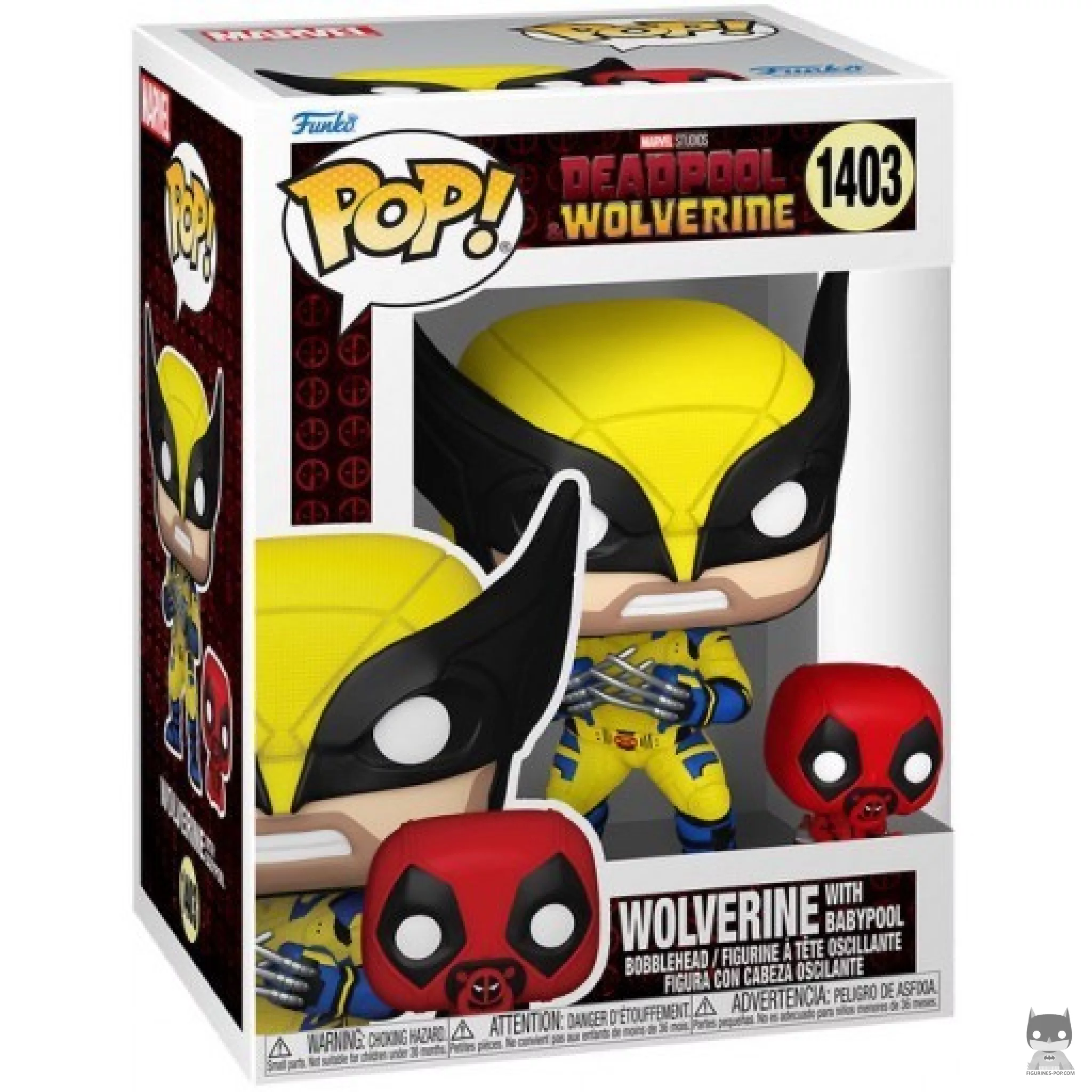 Figura Funko Pop! Lobezno con Babypool en su caja
