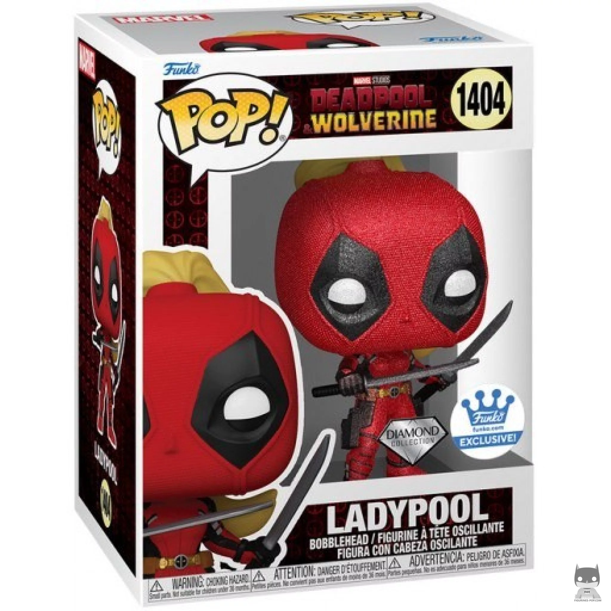 Figura Funko Pop! Ladypool (Purpurina de diamante) en su caja
