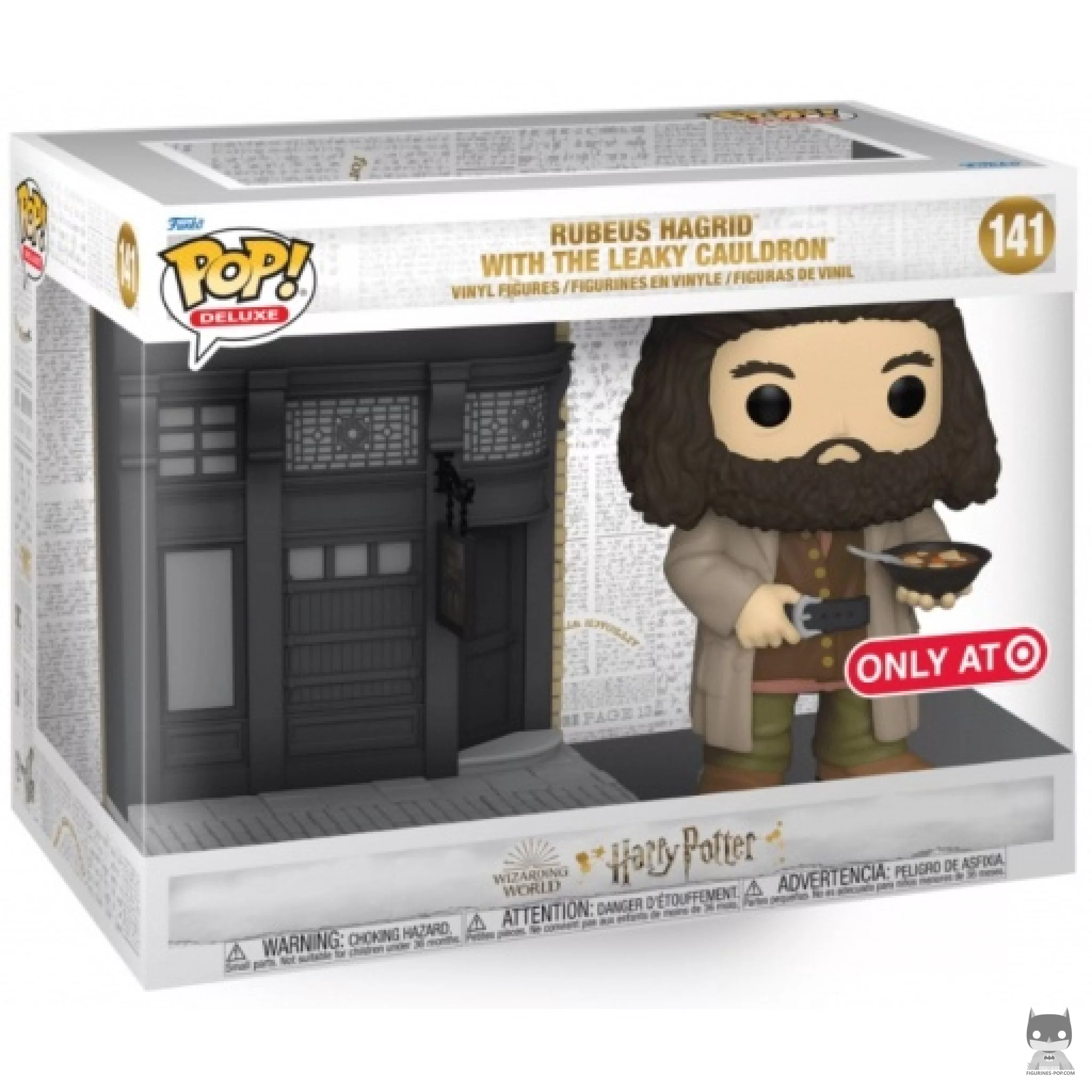 Figura Funko Pop! Hagrid frente a El Caldero Chorreante (Callejón Diagon) en su caja