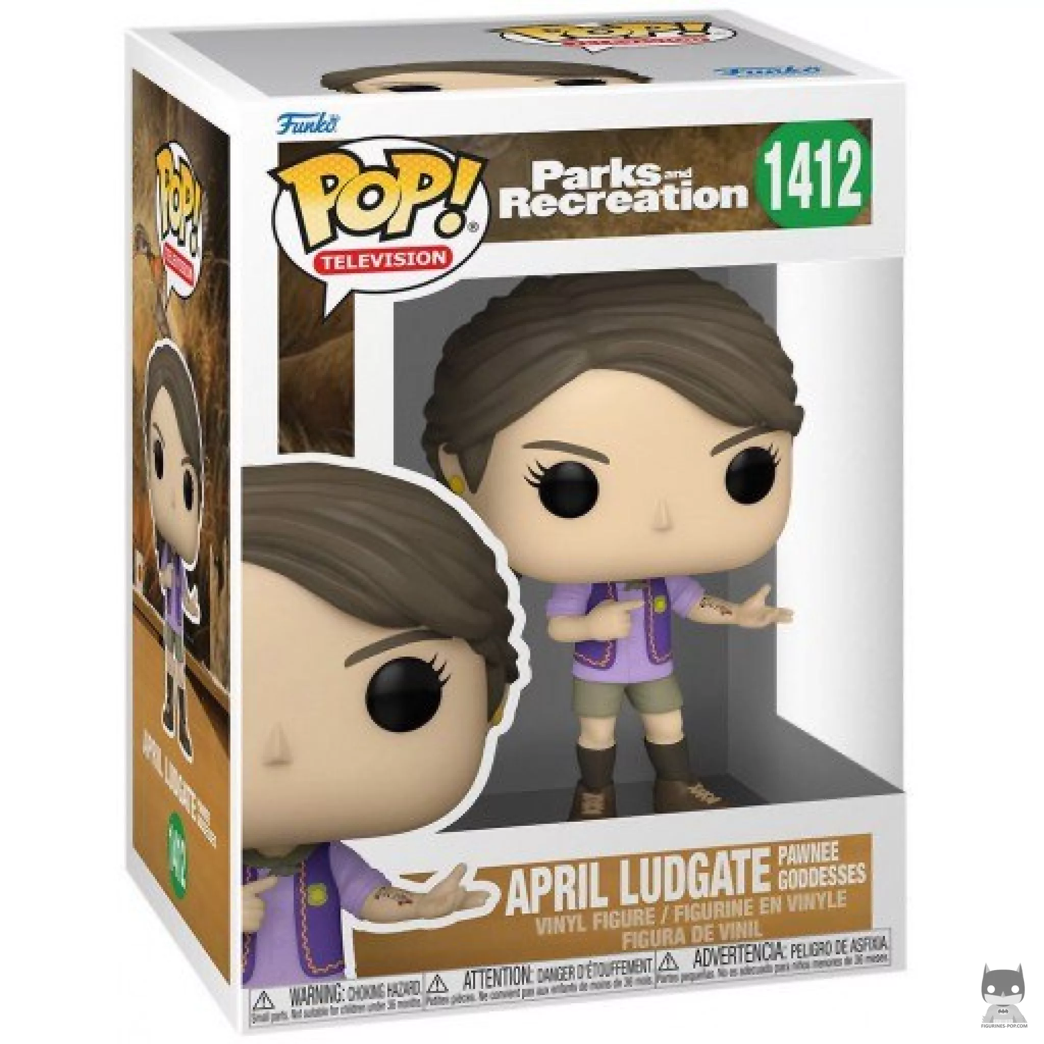 Figura Funko Pop! April Ludgate (Diosas de Pawnee) en su caja