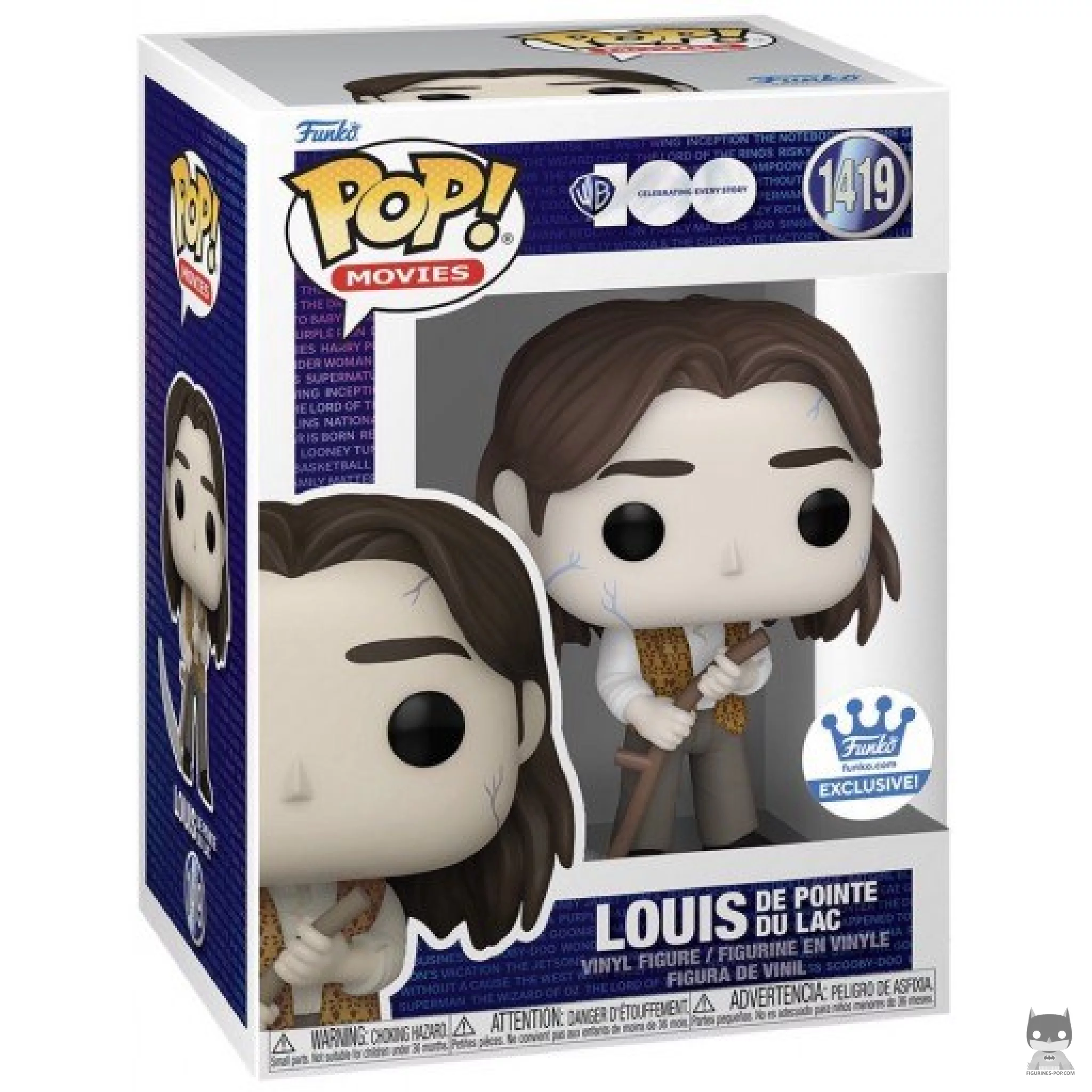 Figura Funko Pop! Louis de Pointe du Lac con guadaña en su caja