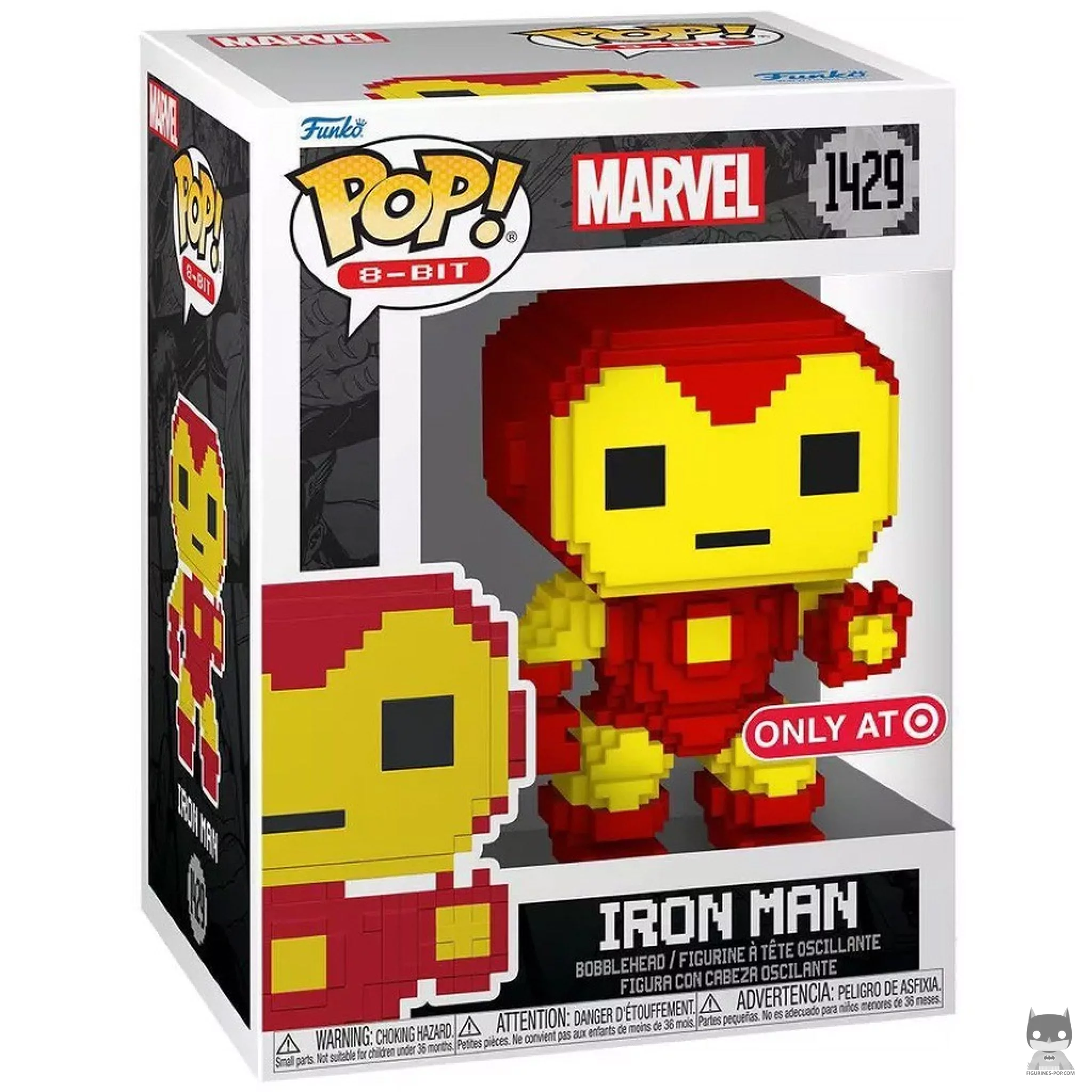 Figura Funko Pop! Iron Man (8-bit) en su caja