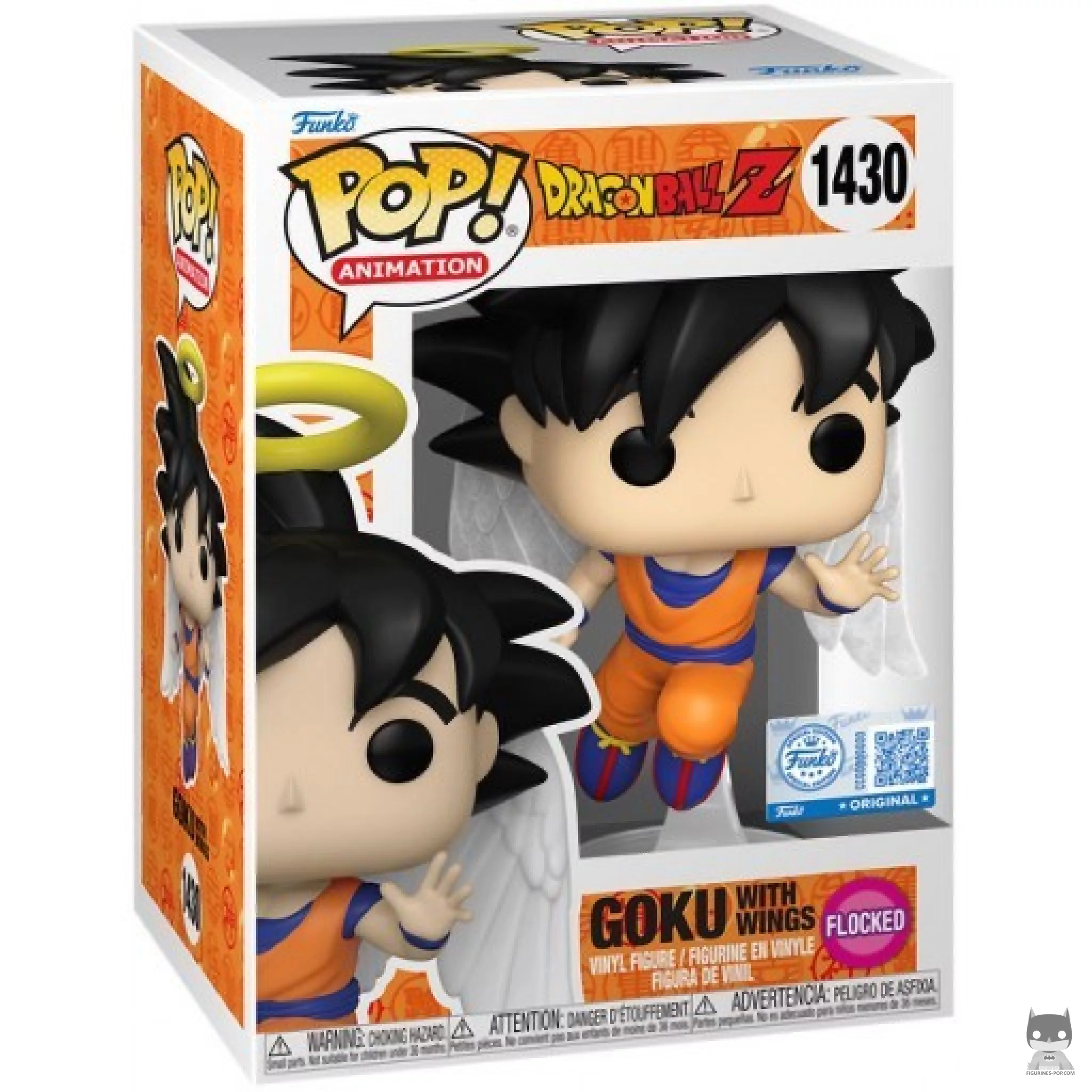 Figura Funko Pop! Goku con alas (Flocado) en su caja