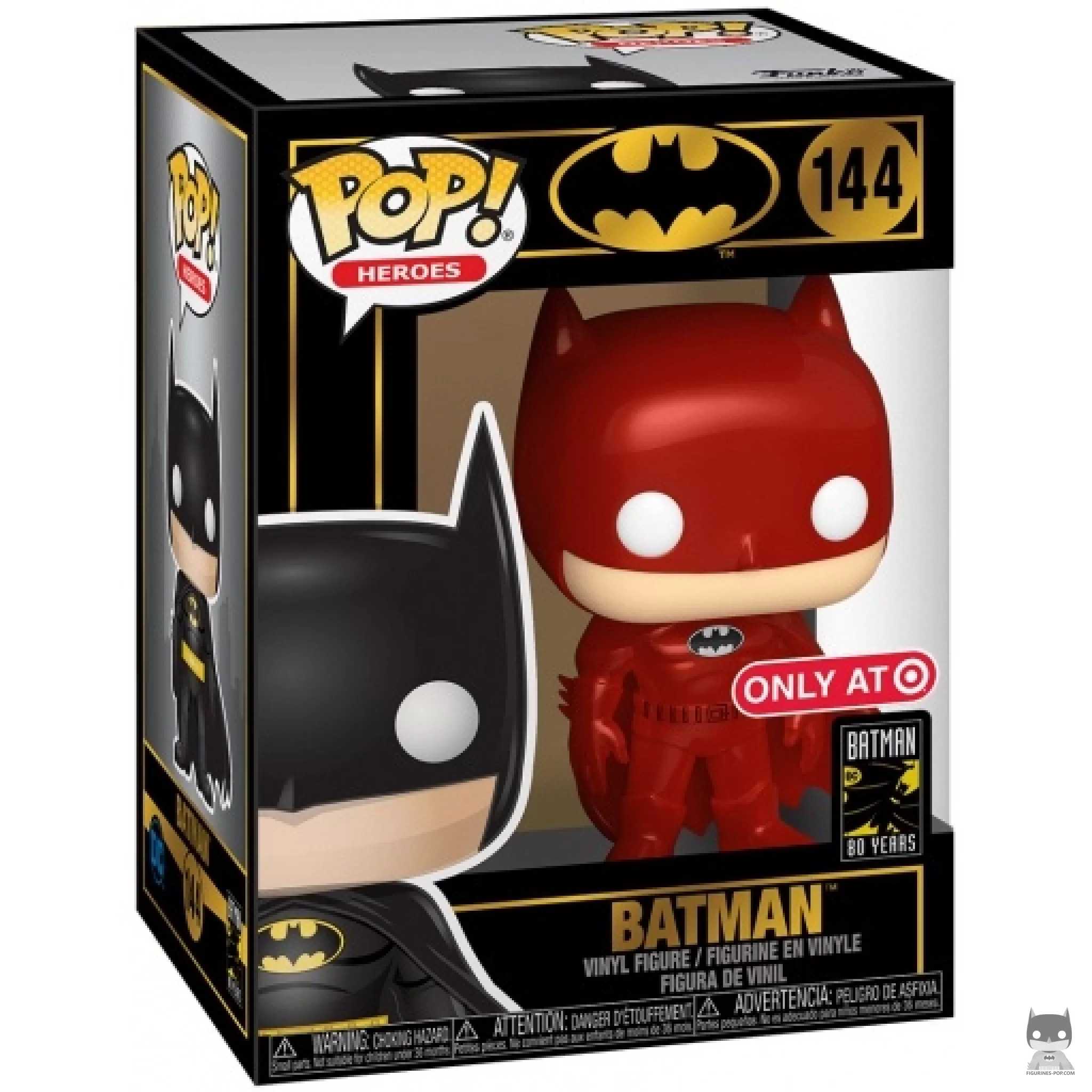 Figura Funko Pop! Batman (Rojo) en su caja