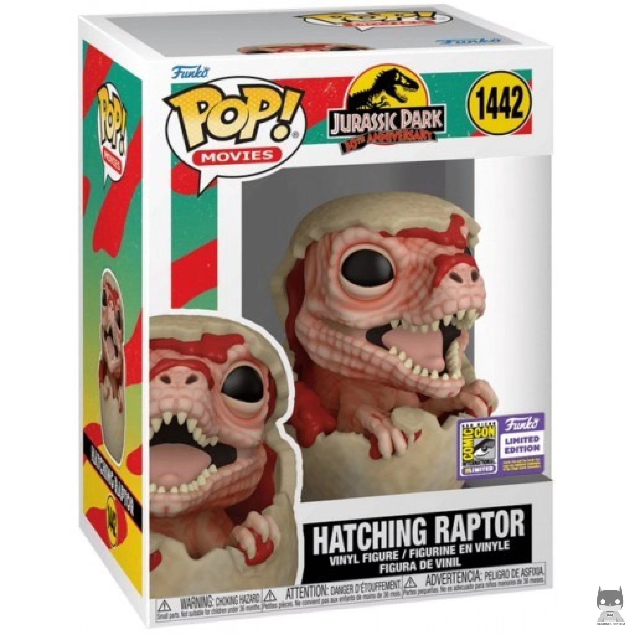 Figura Funko Pop! Raptor saliendo del huevo en su caja