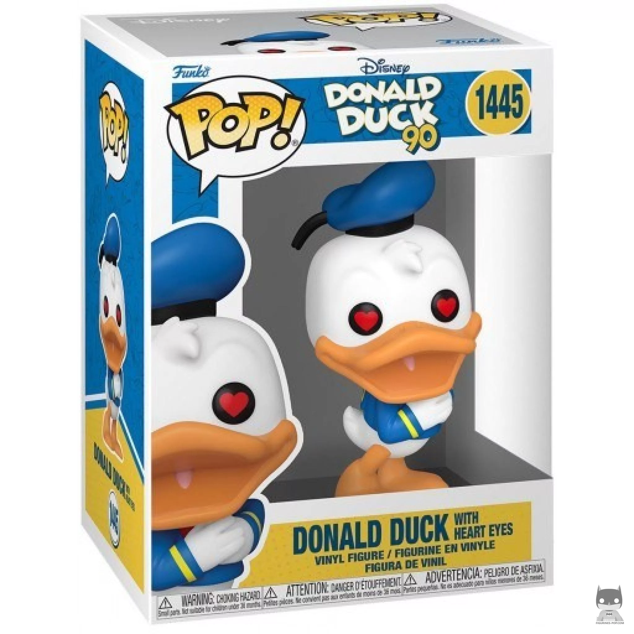 Figura Funko Pop! Pato Donald con ojos de corazón en su caja