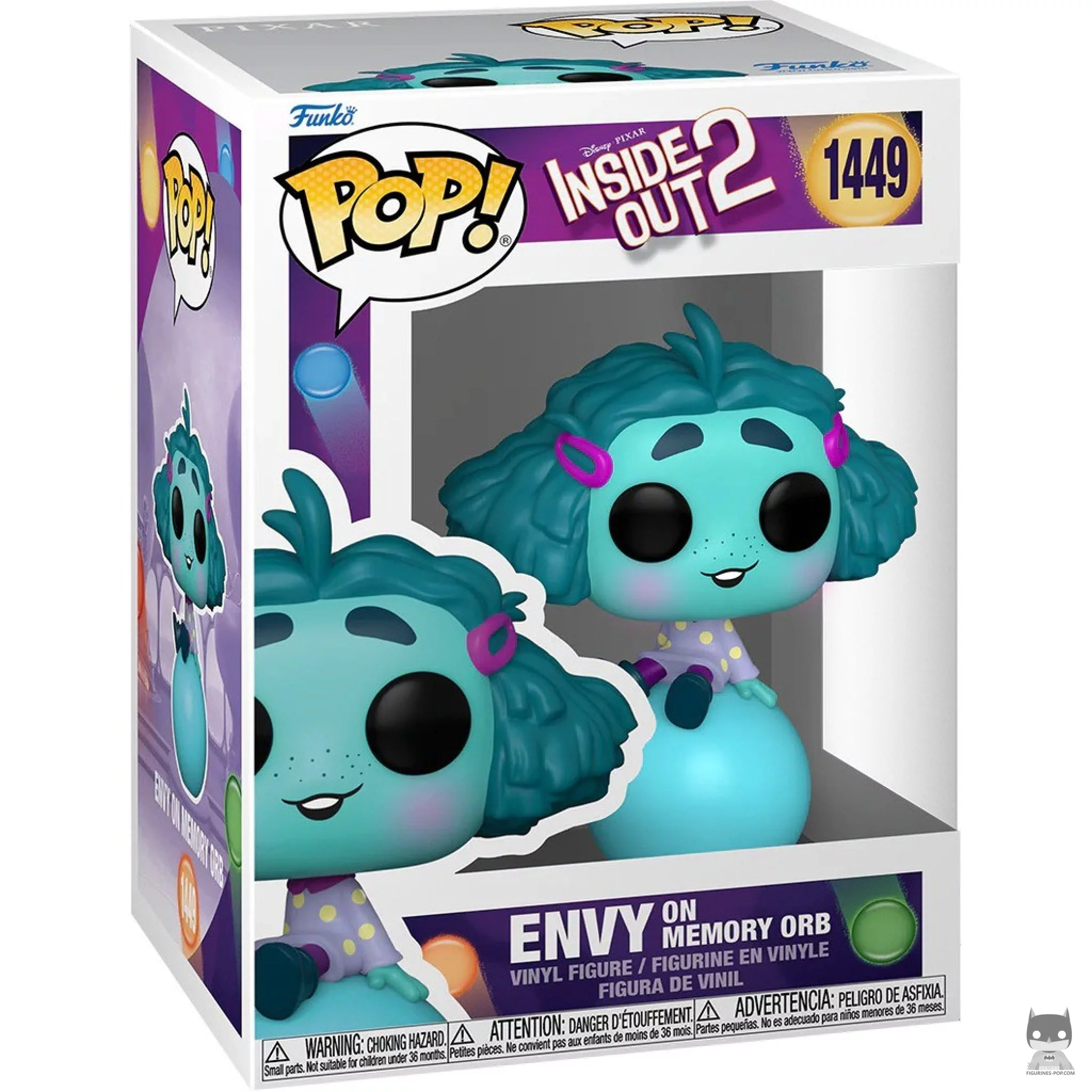 Figura Funko Pop! Envidia sobre una esfera de recuerdos en su caja