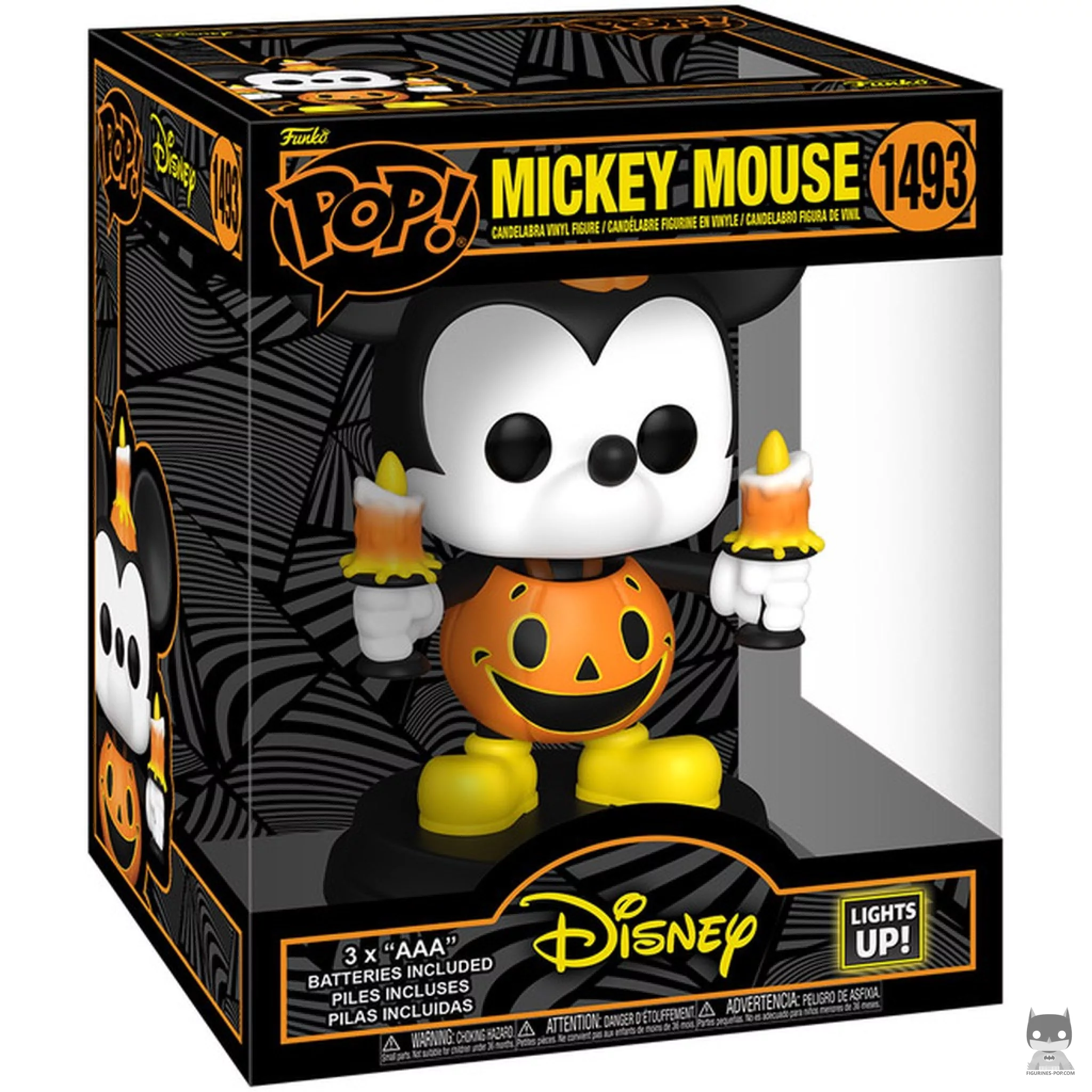 Figura Funko Pop! Mickey Mouse disfrazado de calabaza (Luces y sonido) en su caja
