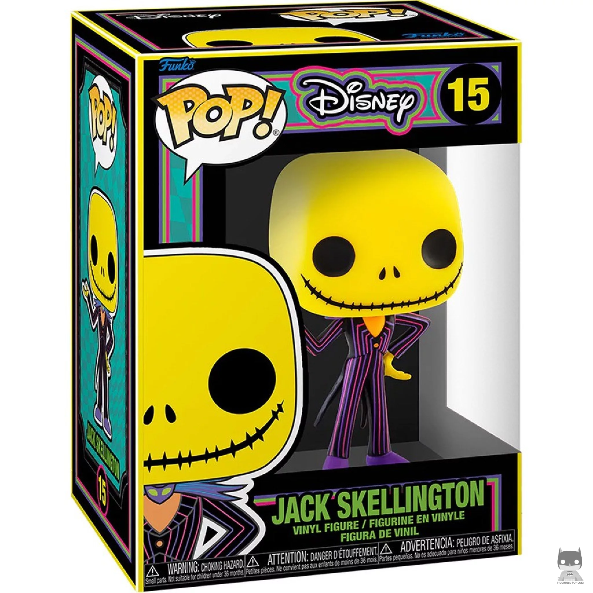 Figura Funko Pop! Jack Skellington (Luz negra) en su caja